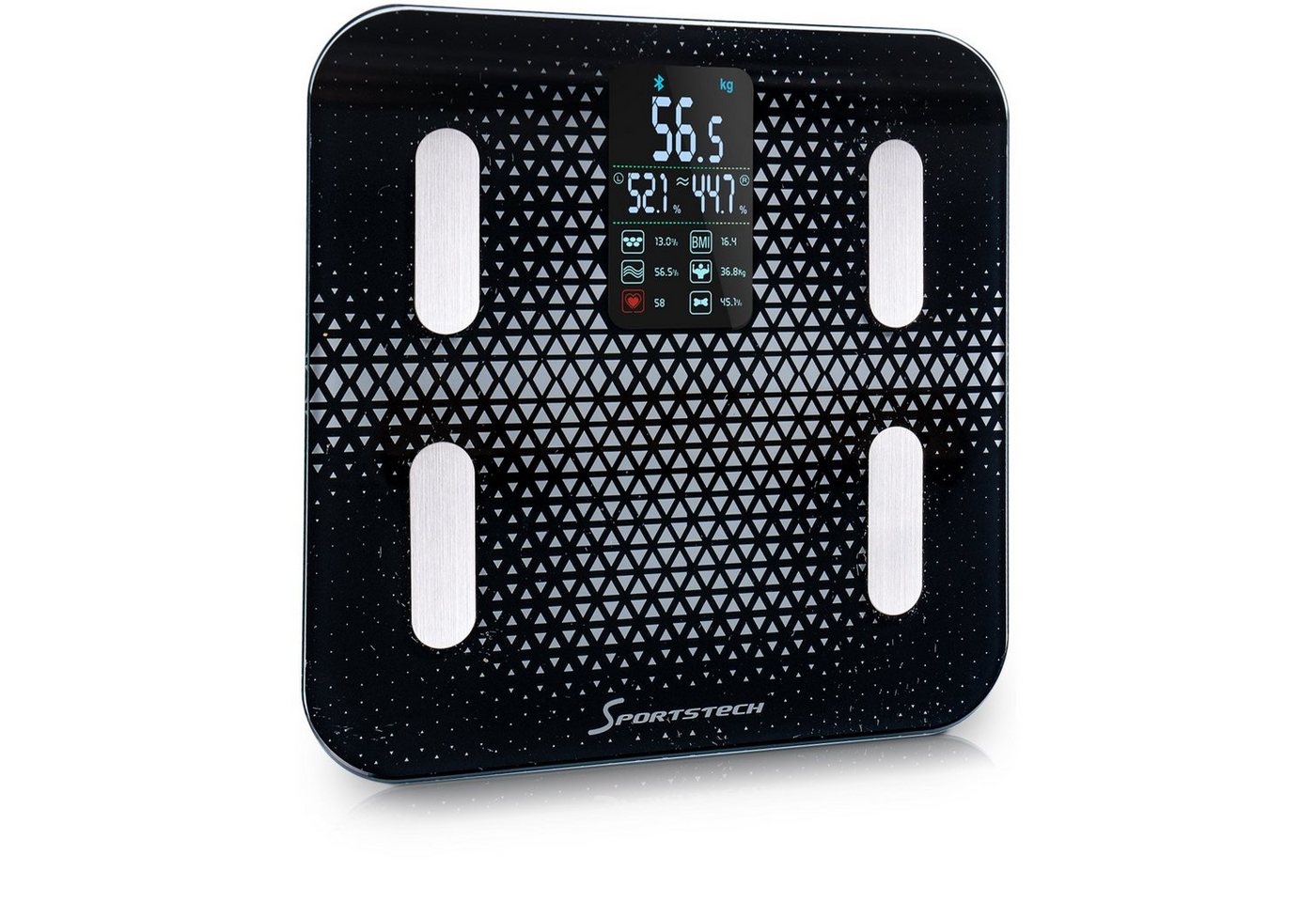 Sportstech Personenwaage BBS300, Körperfett & Muskelmasseanalyse, Bluetooth