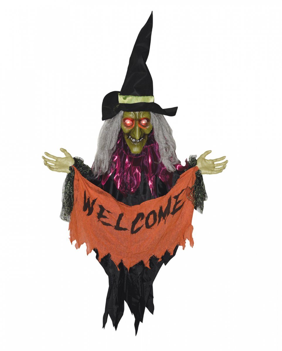 Horror-Shop Dekofigur Halloween Hexen Figur mit Bewegung als Türdekorati