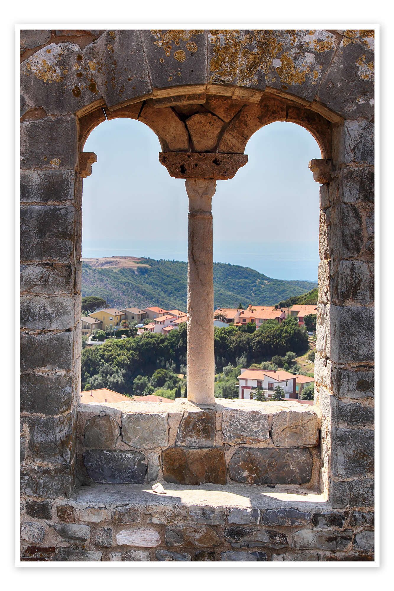 Posterlounge Wandbild Blick durch ein Fenster in der Toskana Italien, Filtergrafia, erhältlich als Poster, Leinwandbild, Wandsticker oder Acrylglasbild