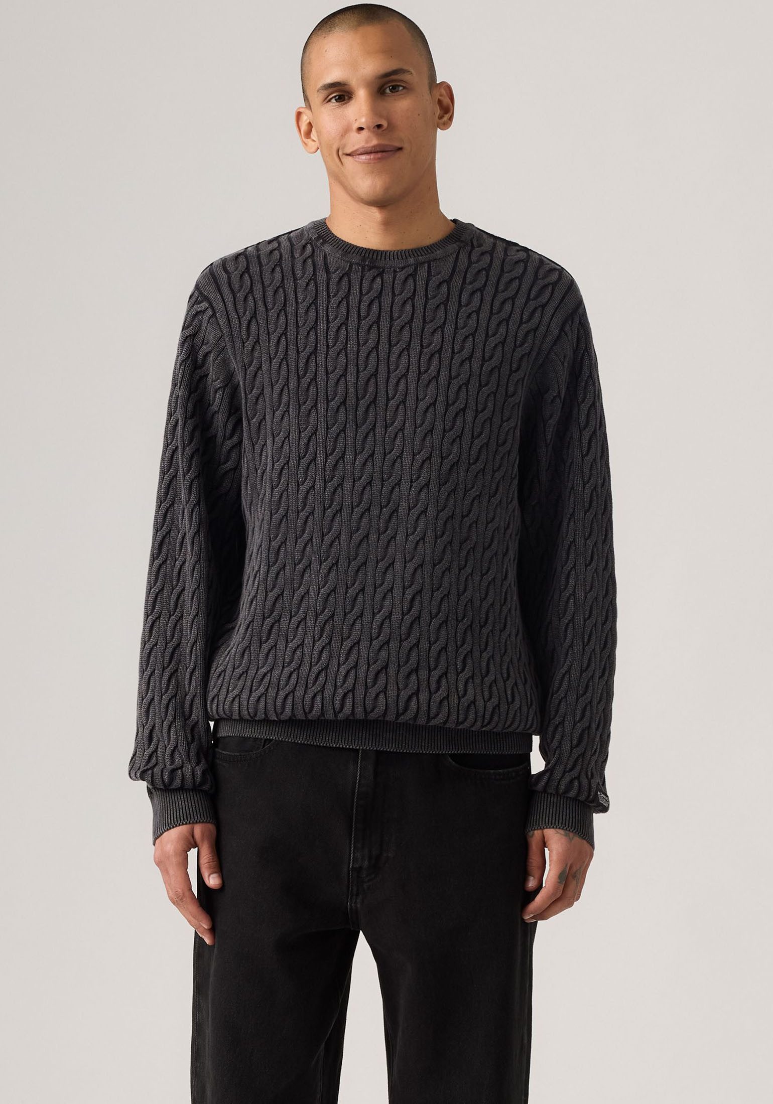 Levi's® Rundhalspullover LV PRESIDIO mit Zopfmuster günstig online kaufen