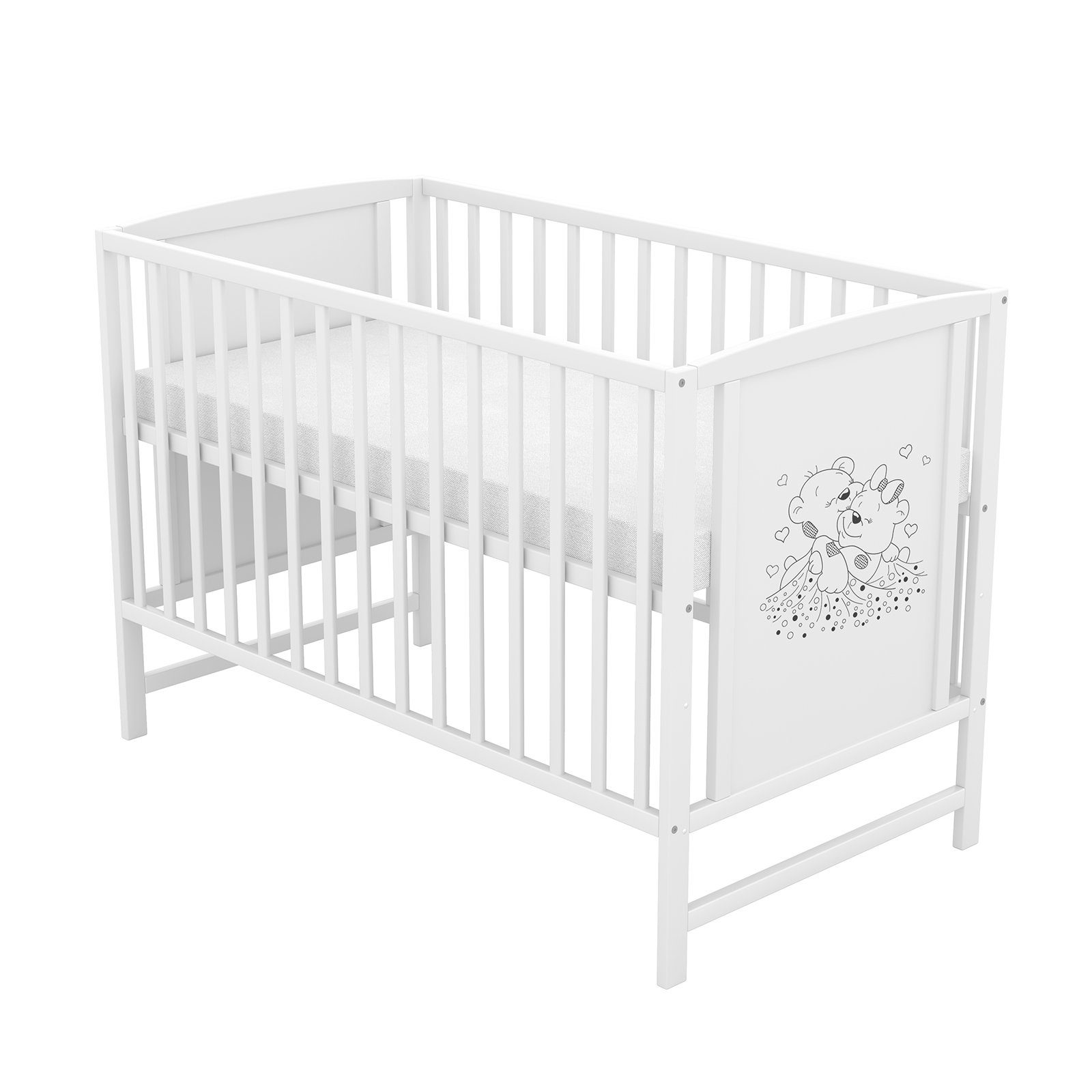 Baby-Delux Babybett Mia, Kinderbett 60x120 cm weiß höhenverstellbar, Kiefer günstig online kaufen