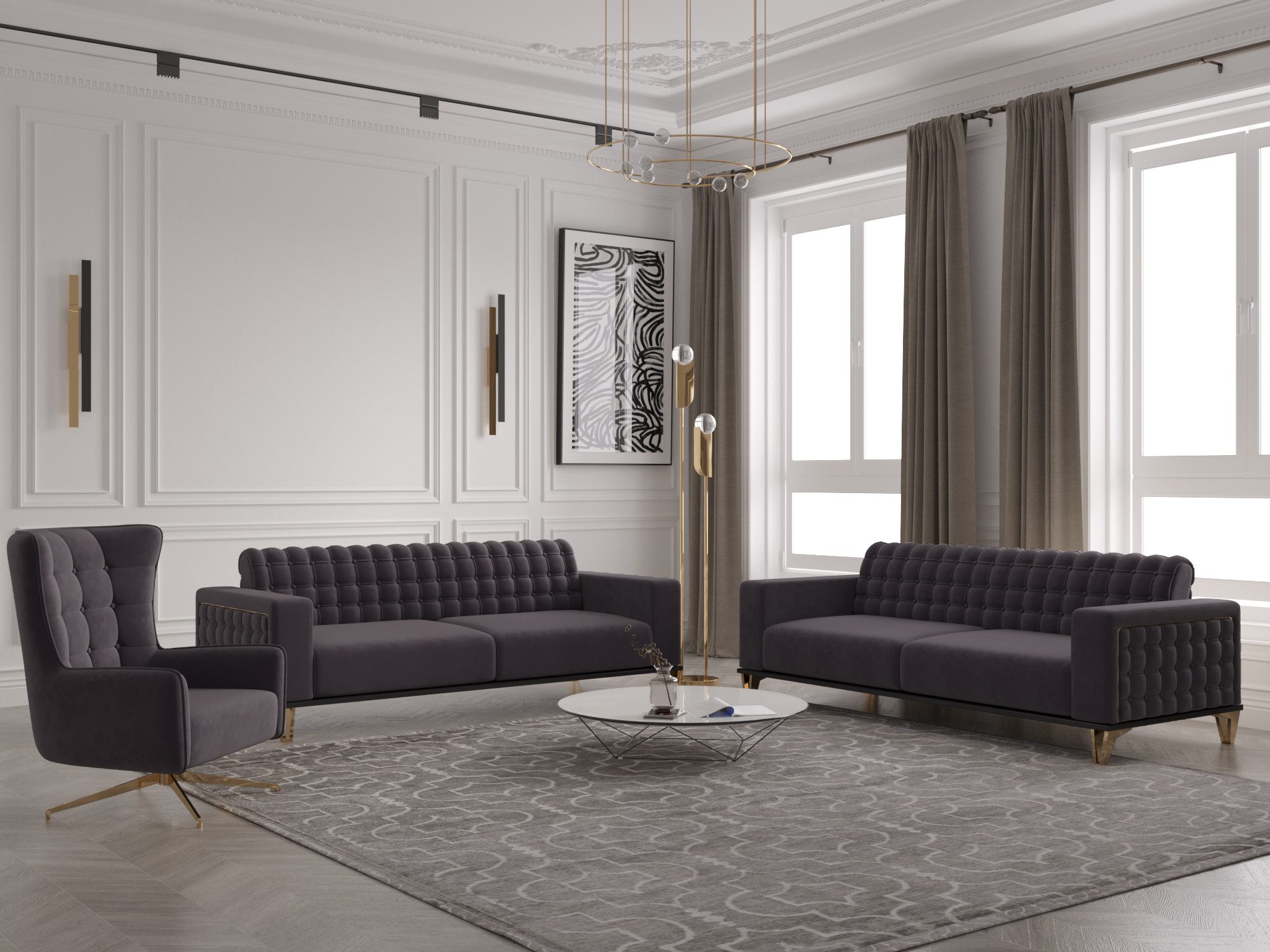 Möbeldreams Chesterfield-Sofa Sofa-Set Tina 3-2-1/3-3-1 / günstig online kaufen