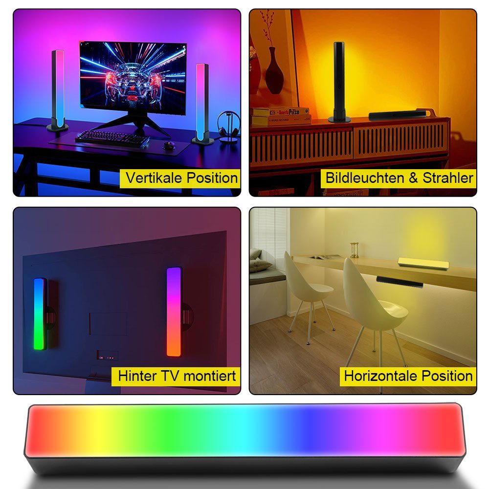 Rosnek LED Stripe Smart, RGB, für Gaming Zimmer APP/Fernbedienung, PC Deko Musiksyn, TV
