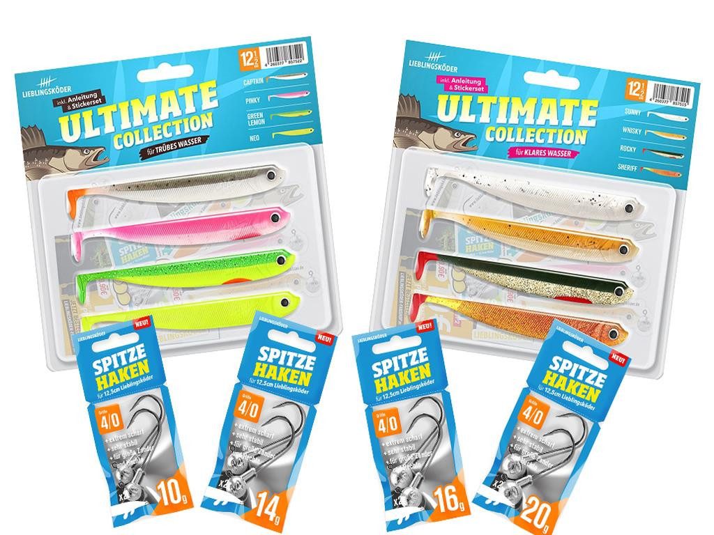Lieblingsköder Kunstköder Lieblingsköder 12,5 cm - Zander - kleines Starter-Set, (SpinMad Originals 10 g, 1-St. SpinMad Originals 15 Farben), Effektiver Lauf, Exzellente Verarbeitung