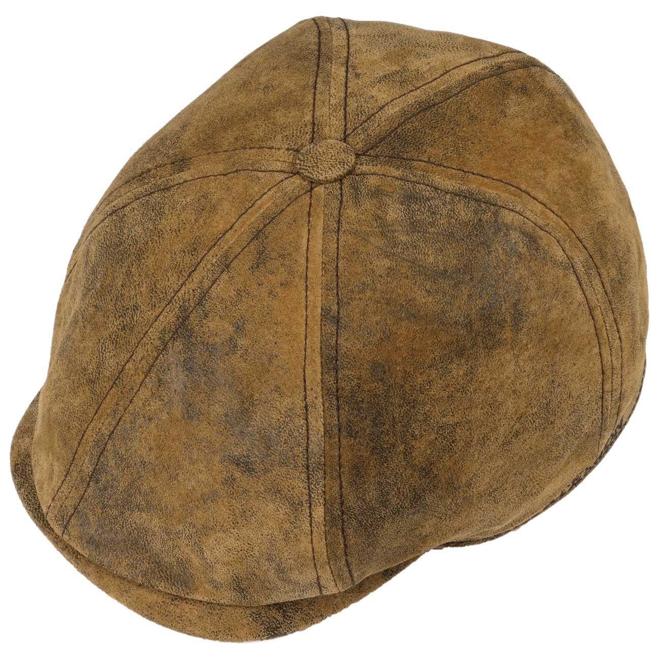 Stetson Flat Cap (1-St) mit braun Schirm Echtleder