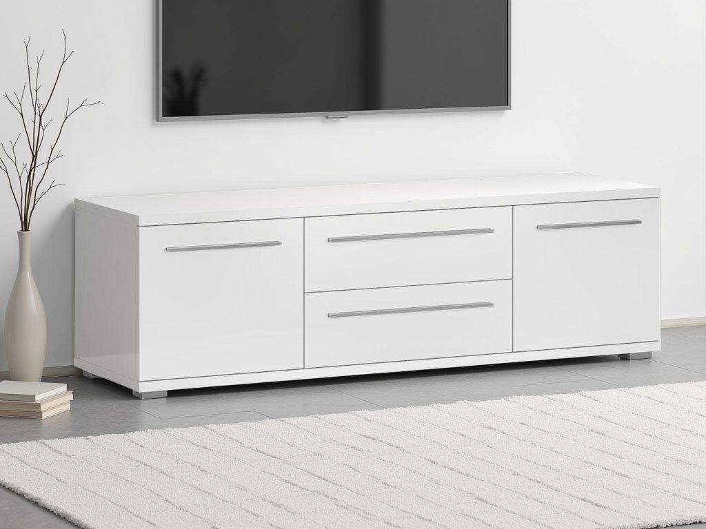 OTTO home Lowboard Piano TV-Kommode in Breite 165 oder 180 cm mit Soft-Close-Funktion, Hochglanz UV-lackiert, Br 180 cm mit versch. Tür- und Schubkastenmaße