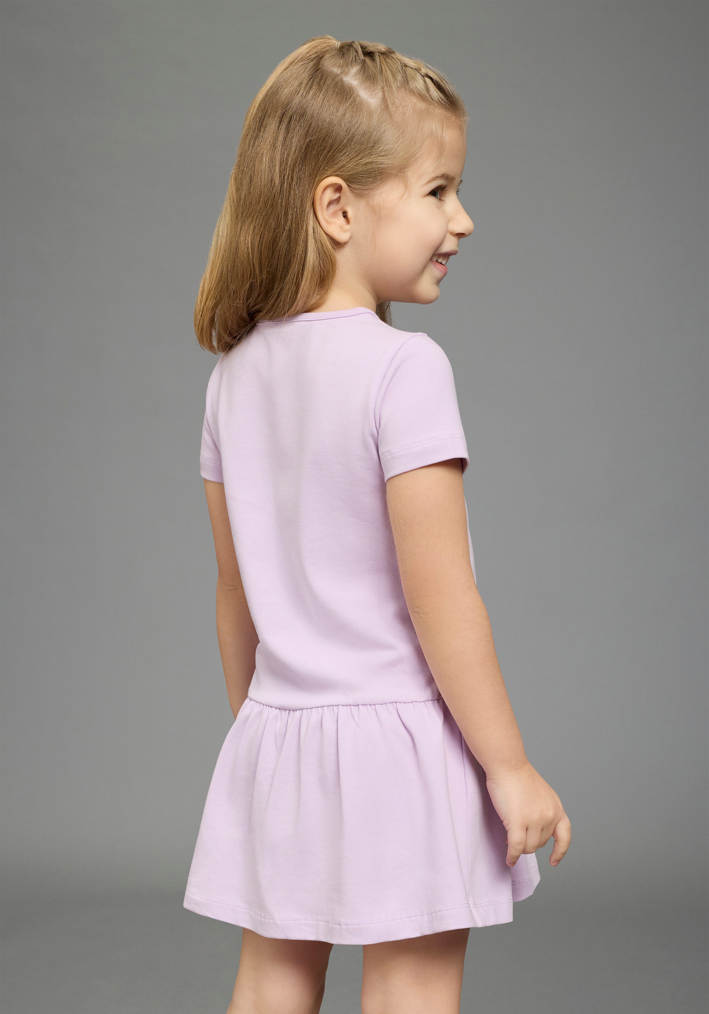 KIDSWORLD Jerseykleid mit Einhorn aus Baumwolle und Elasthan, kurzärmelig