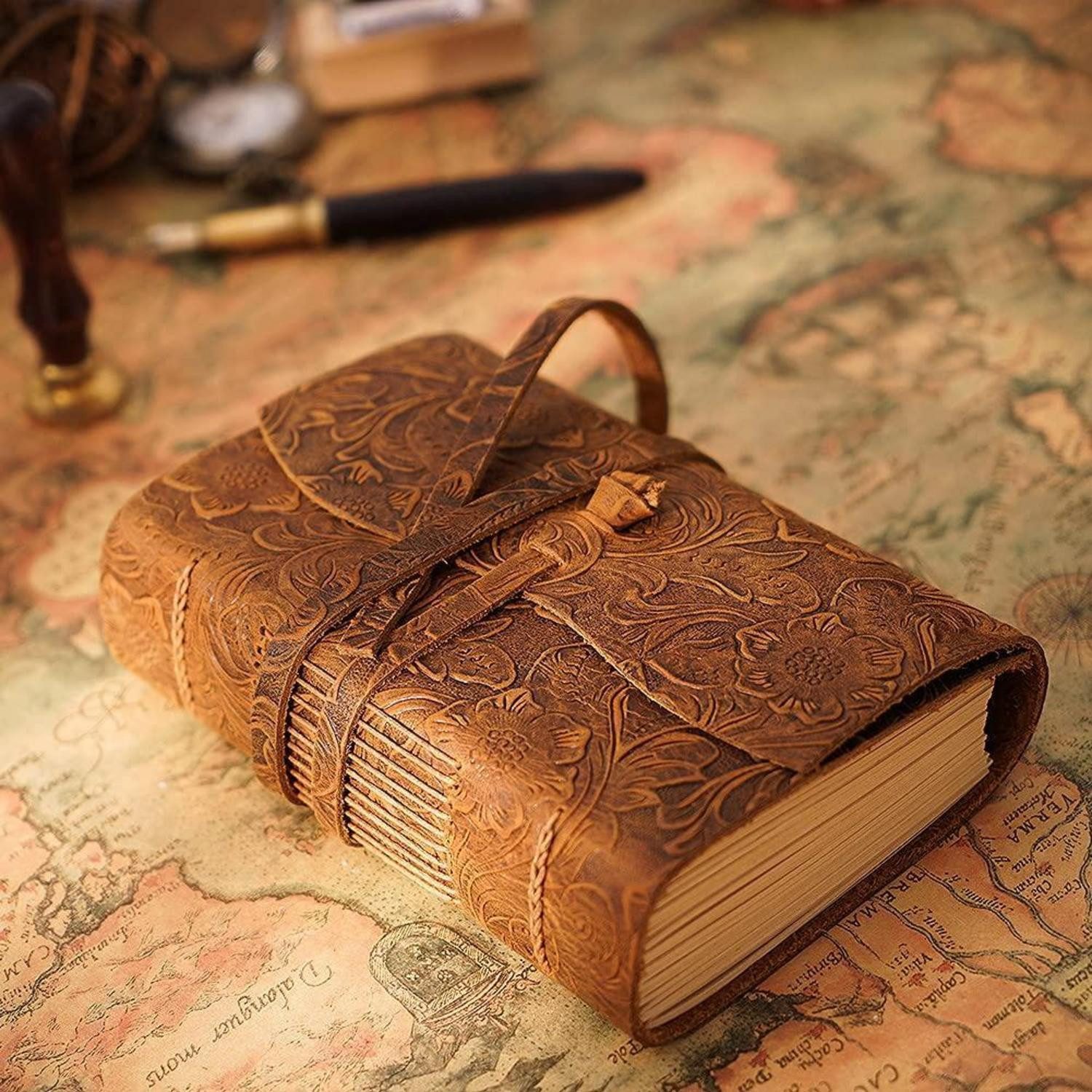 LuxusKollektion Reisetagebuch Leder Journal 400 Seiten Vintage Antik