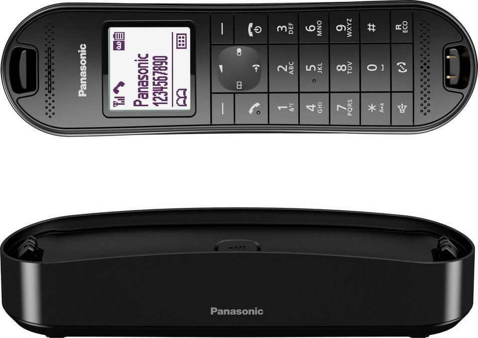 Panasonic KX-TGK320 Schnurloses DECT-Telefon (Mobilteile: 1,  Anrufbeantworter, Weckfunktion, Freisprechen), Beleuchtetes 3,8 cm (1,5