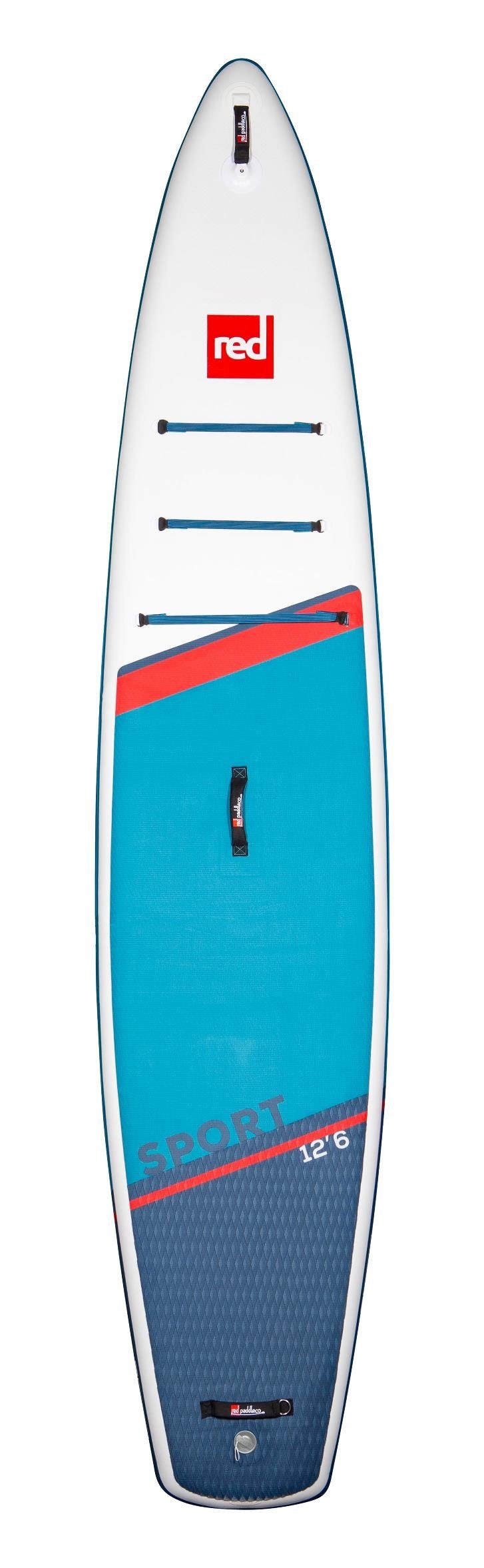 Red Paddle 30" Co SUP BOARD mit SUP-Board SPORT Titan Pumpe 2 Paddle 12'6" x MSL x 6" Red