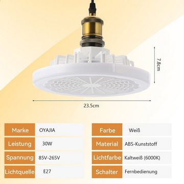 WILGOON Deckenventilator LED Deckenleuchte 30W Deckenventilator, Fernbedienung, 3-stufiger, 26cm,Dimmbar mit Fernbedienung, Leuchte/ Ventilator getrennt schaltbar