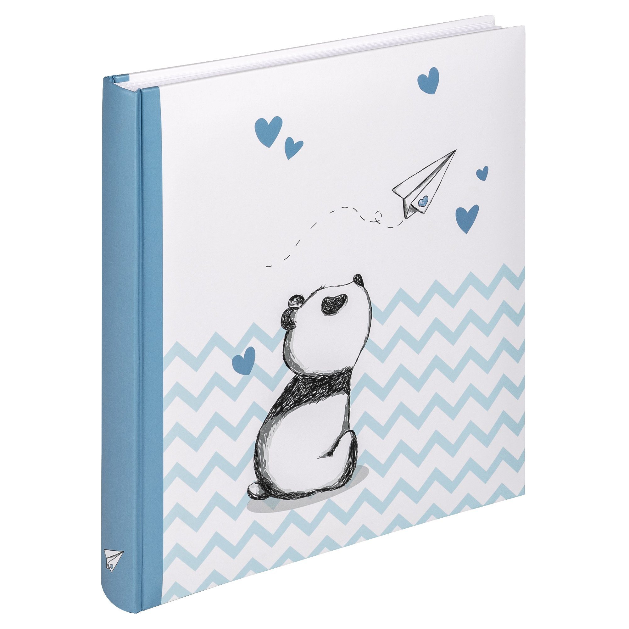 Walther Design Fotoalbum Babyalben Little Panda, buchgebundenes Babyalbum, gepolstert, laminierter Kunstdruckeinband