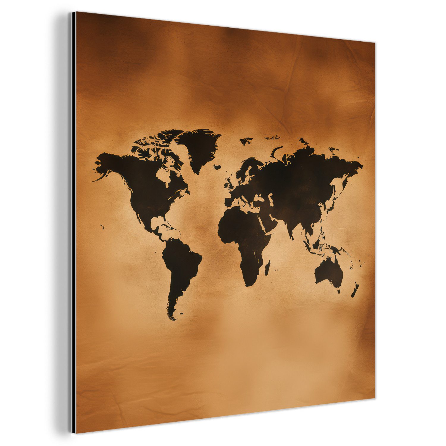 MuchoWow Metallbild Weltkarte - Braun - günstig online kaufen