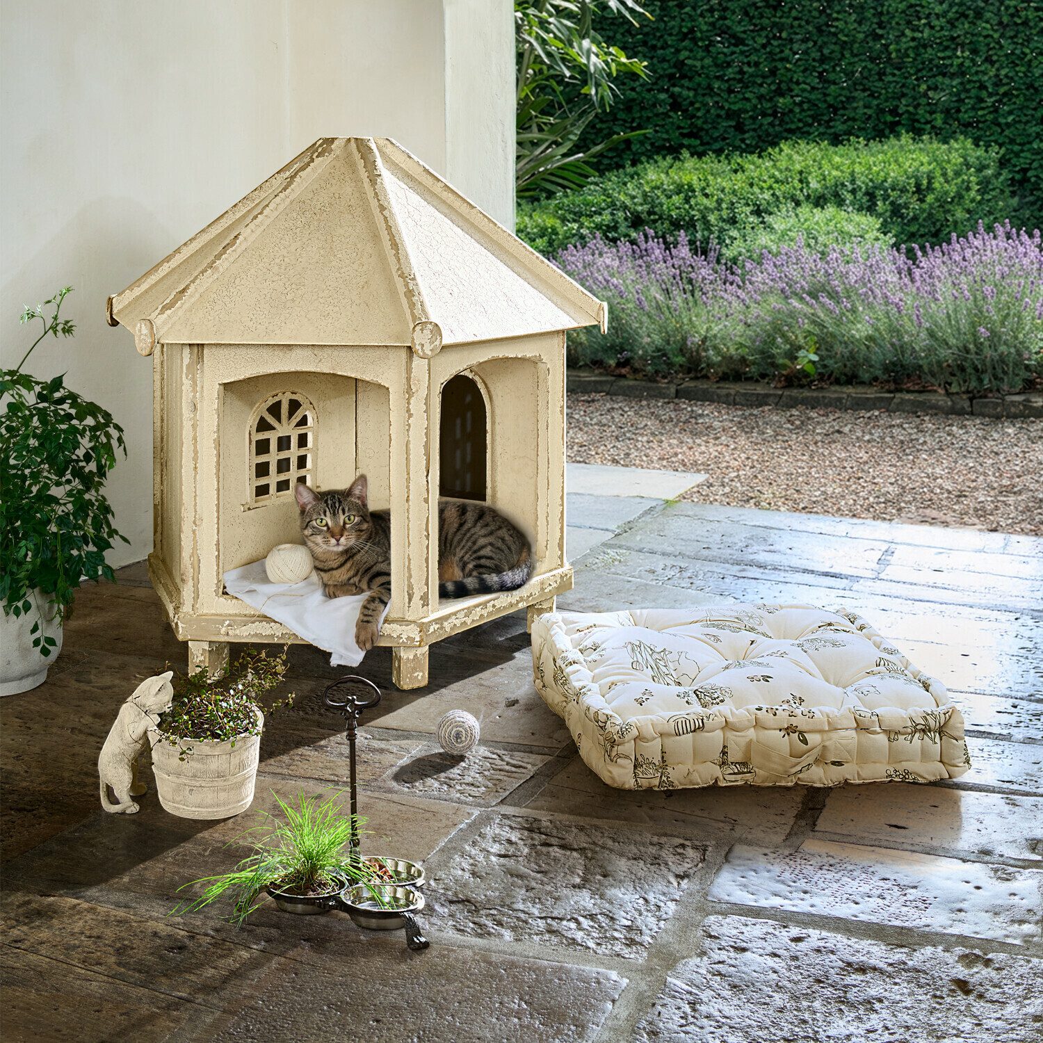 Mirabeau Katzenliege Kissen Orsélie creme/grün