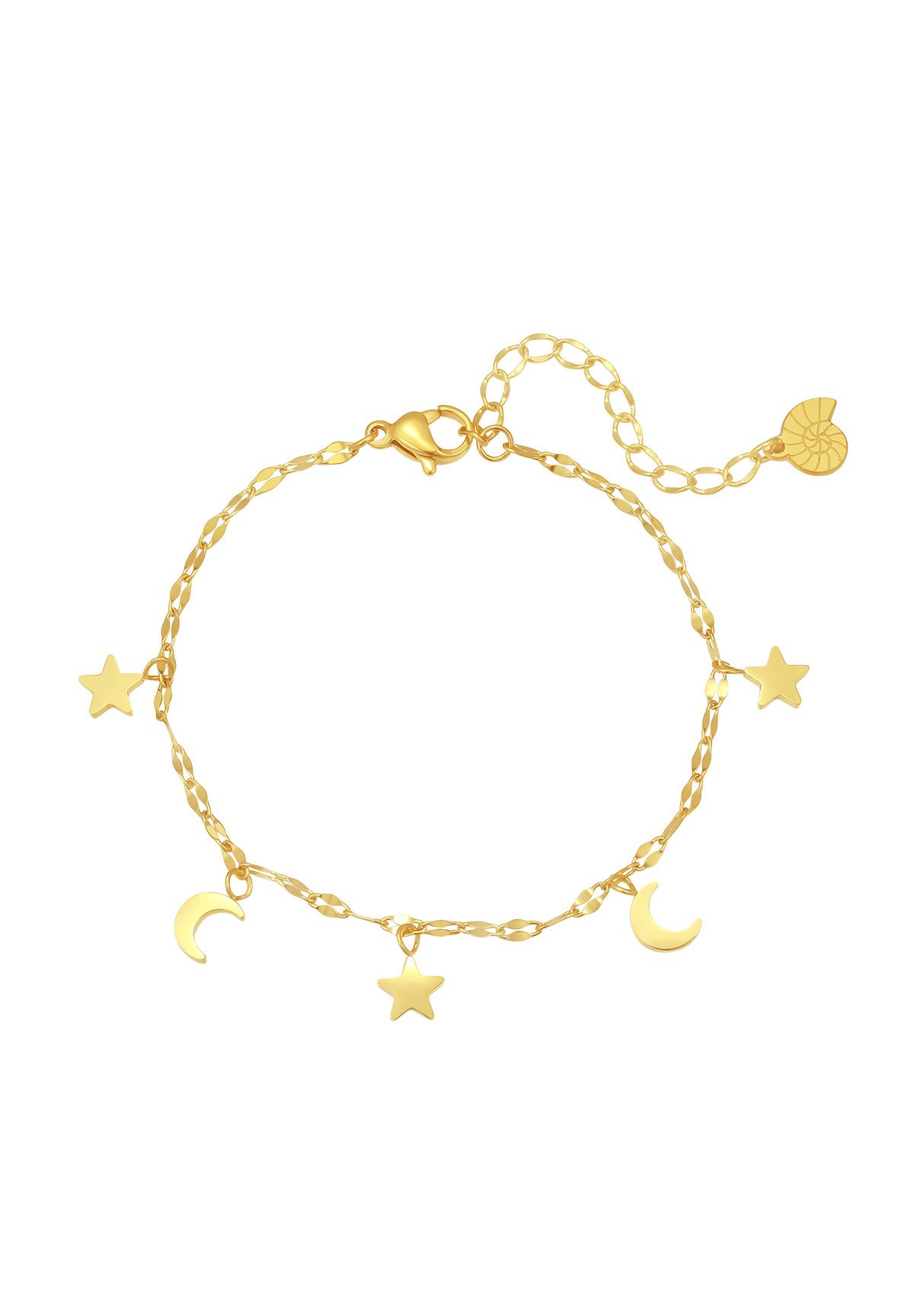 Hey Happiness Gliederarmband Stern Halbmond Anhänger, vergoldet 18K Roségol günstig online kaufen