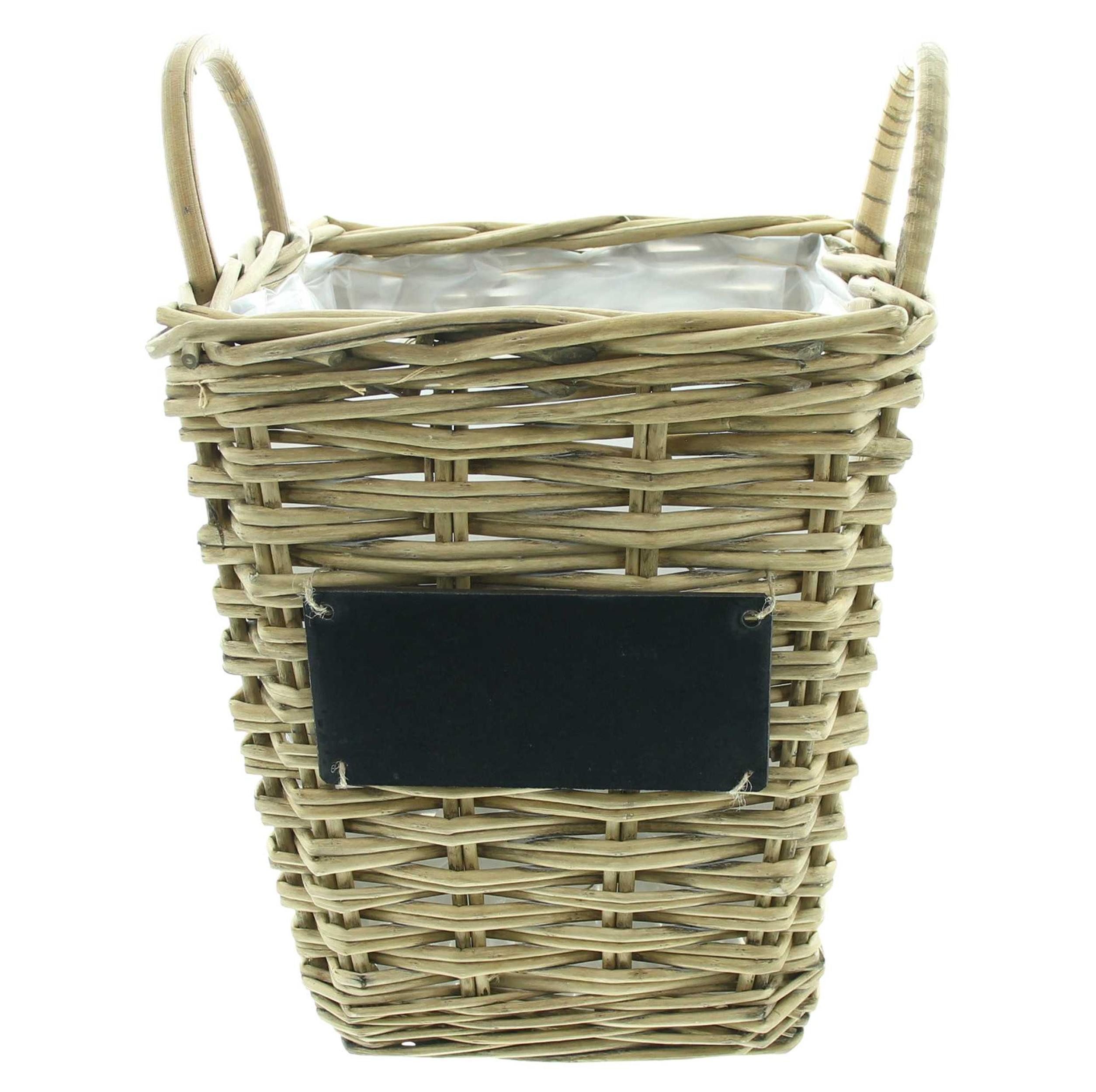 Allzweckkorb Pflanzkorb Soft Grey Weide quadratisch grau 27x27x30cm