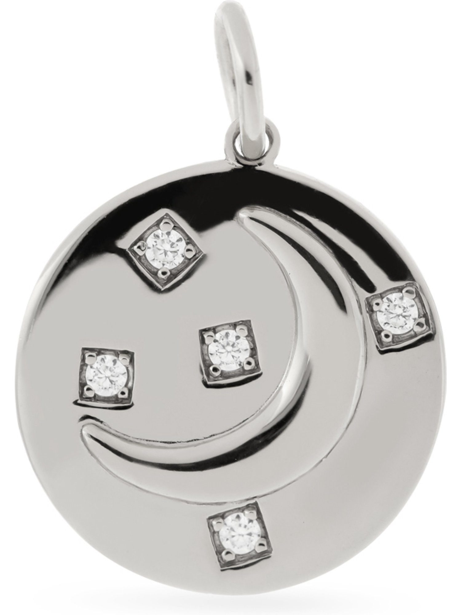 FAVS Kettenanhänger FAVS Damen-Charm 925er Silber Zirkonia Mond