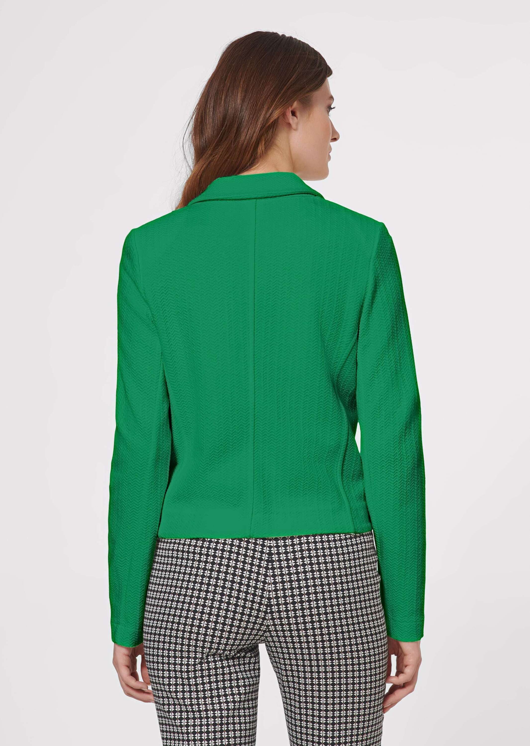 MADELEINE Kurzblazer Kurzer Jerseyblazer mit Reverskragen Uni-Design mit klassischem Revers und Knopfverschluss