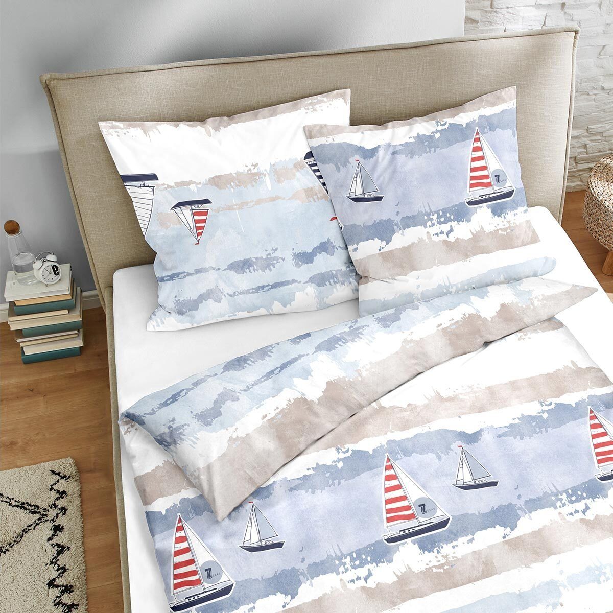 TRAUMSCHLAF Bettwäsche Segelboote, Biber, 2 teilig, Biberbettwäsche weich u günstig online kaufen