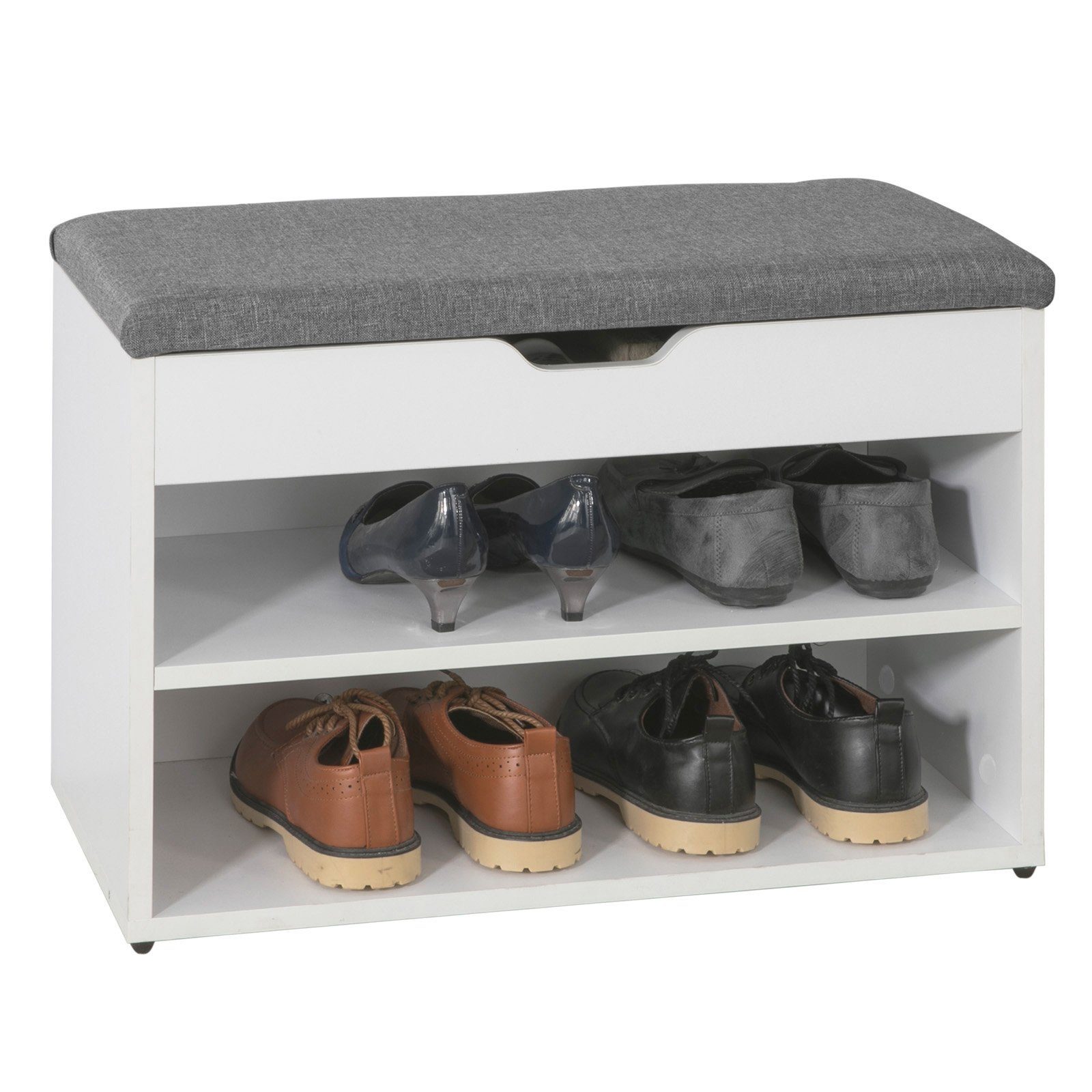 SoBuy Schuhbank FSR25, Sitzbank mit Stauraum Schuhregal Schuhtruhe mit