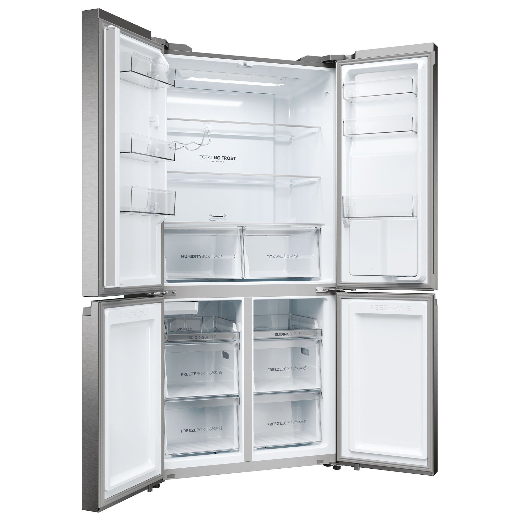 90.5 hoch, Frost Edelstahlfront cm Line, Haier HCR5919EHMP, XL Side-by-Side 5 CUBE Spender, breit, SERIES Slim No Wasser Total 190 Eiswürfelbereiter, Design cm 90