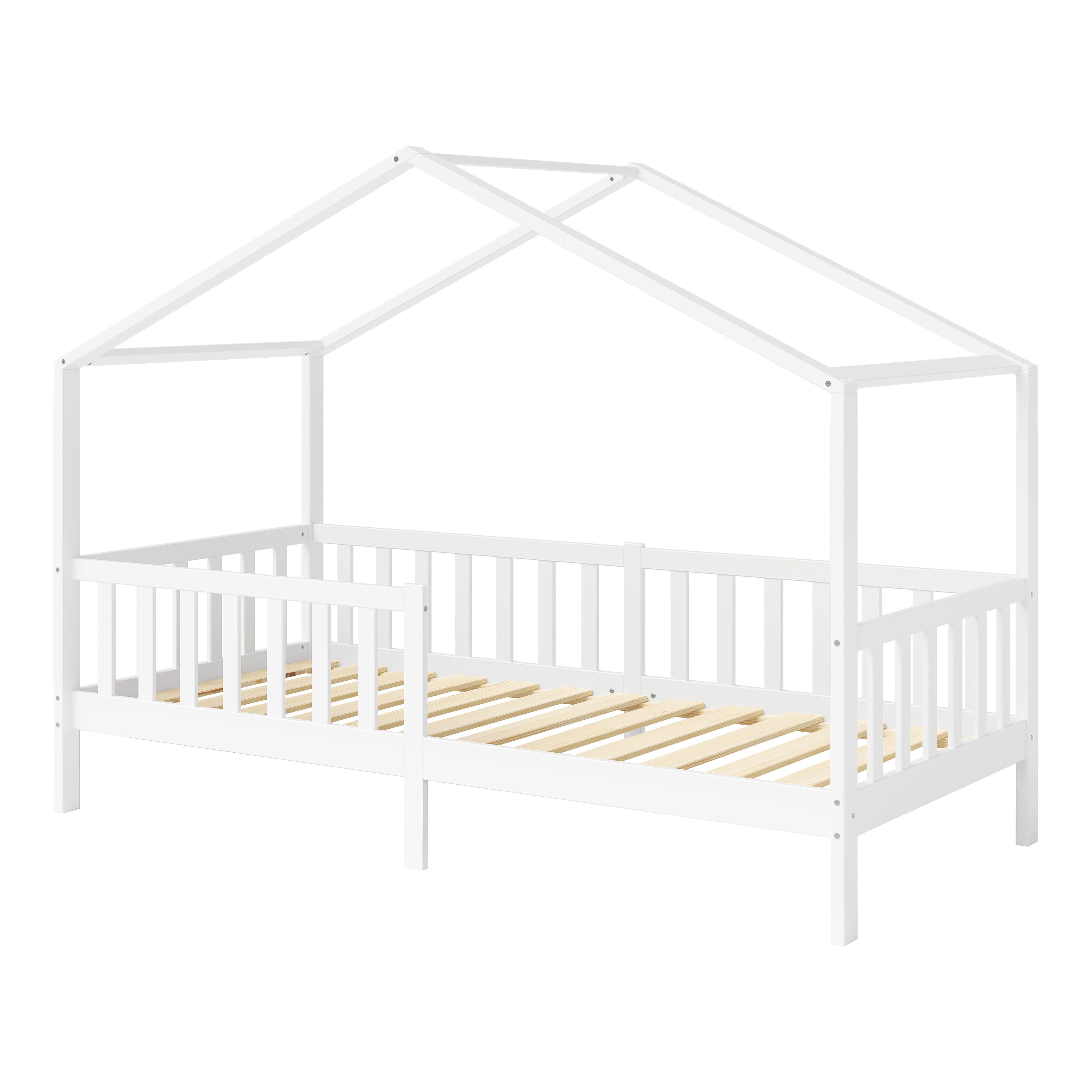 Bellabino Kinderbett Bia mit Rausfallschutz & Lattenrost (weiß, mit Matratz günstig online kaufen