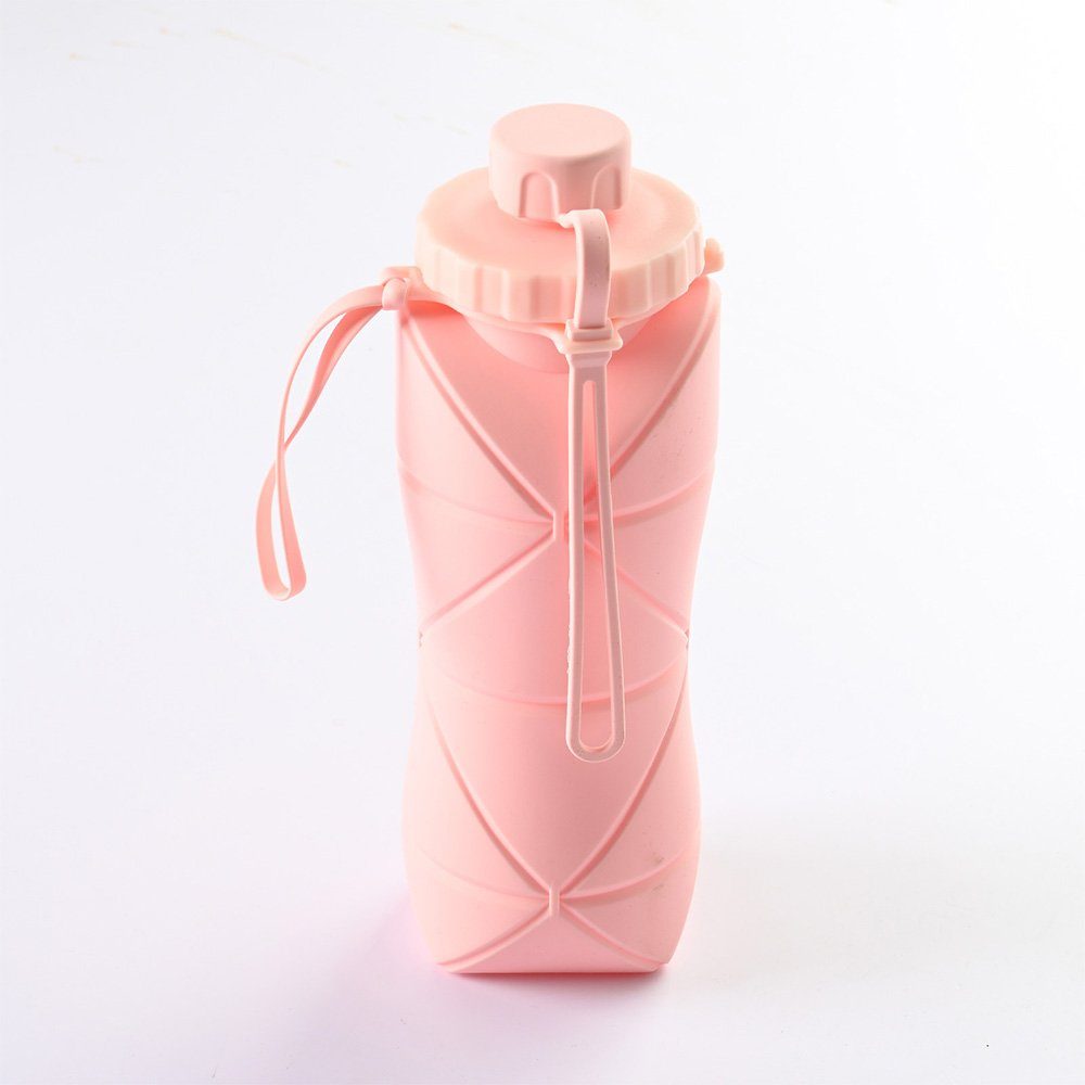 NUODWELL Trinkflasche Kollabierbare Sport BPA-Frei, Rosa Silikon-Wasserflaschen, Wasserflaschen