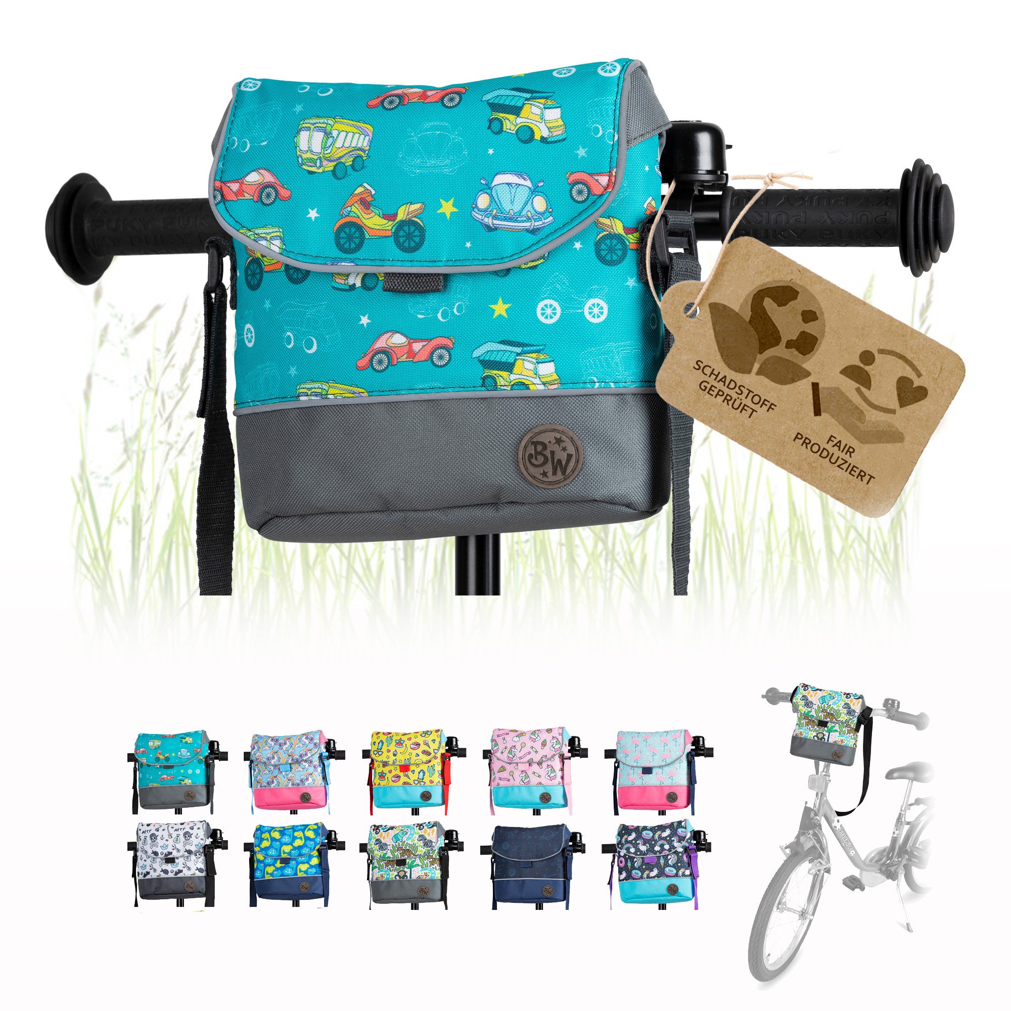 BambiniWelt by Rafael K. Lenkertasche Lenkertasche Tasche kompatibel mit Puky Woom Laufrad Roller Fahrrad