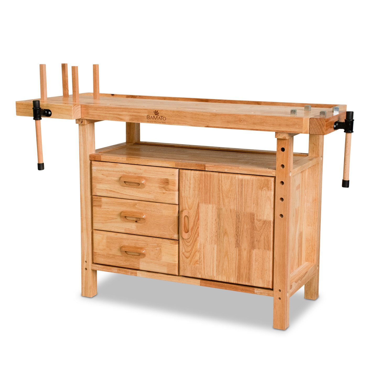 BAMATO Hobelbank WORK-1380, (1-tlg), 2x Spannzangen, 8x Bankhaken, Massivho günstig online kaufen