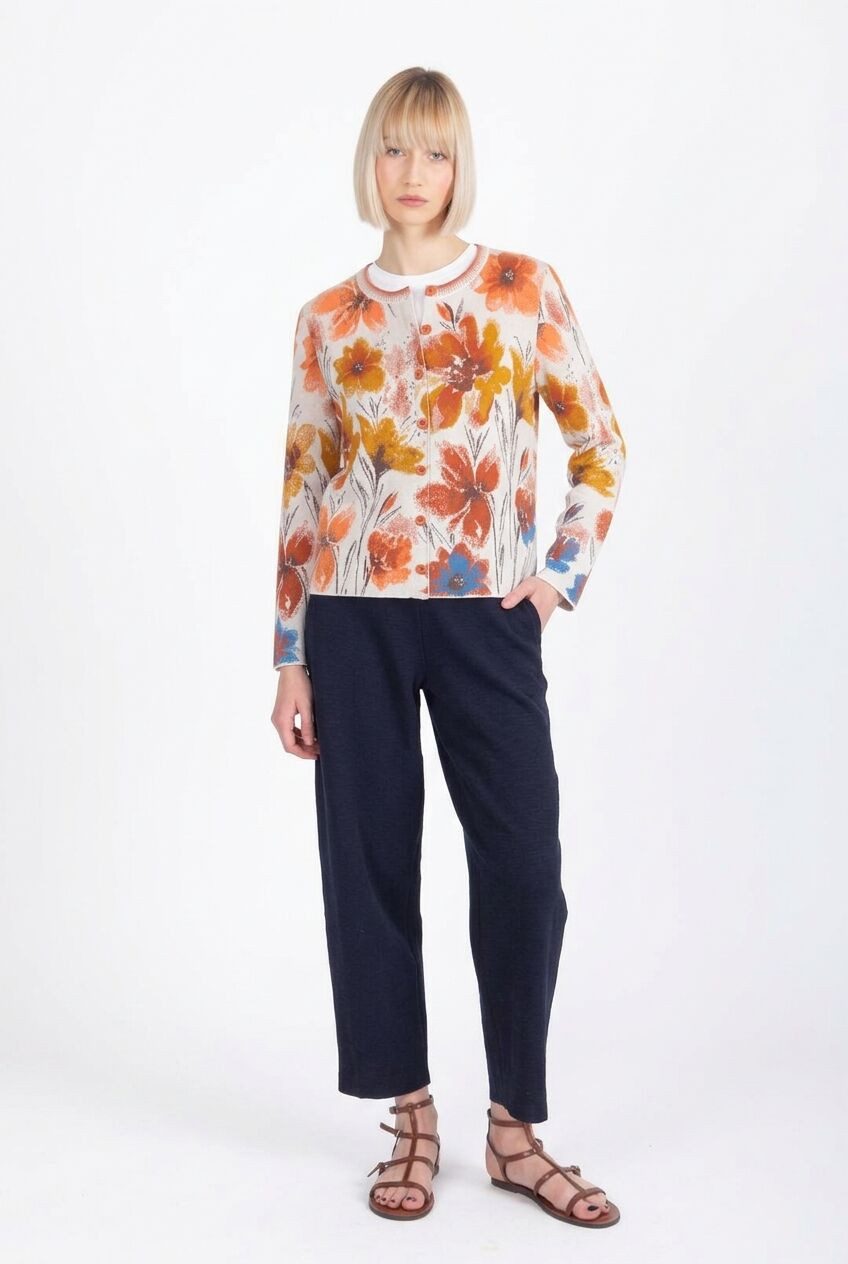 IVKO WOMAN Strickjacke mit Blumenmuster