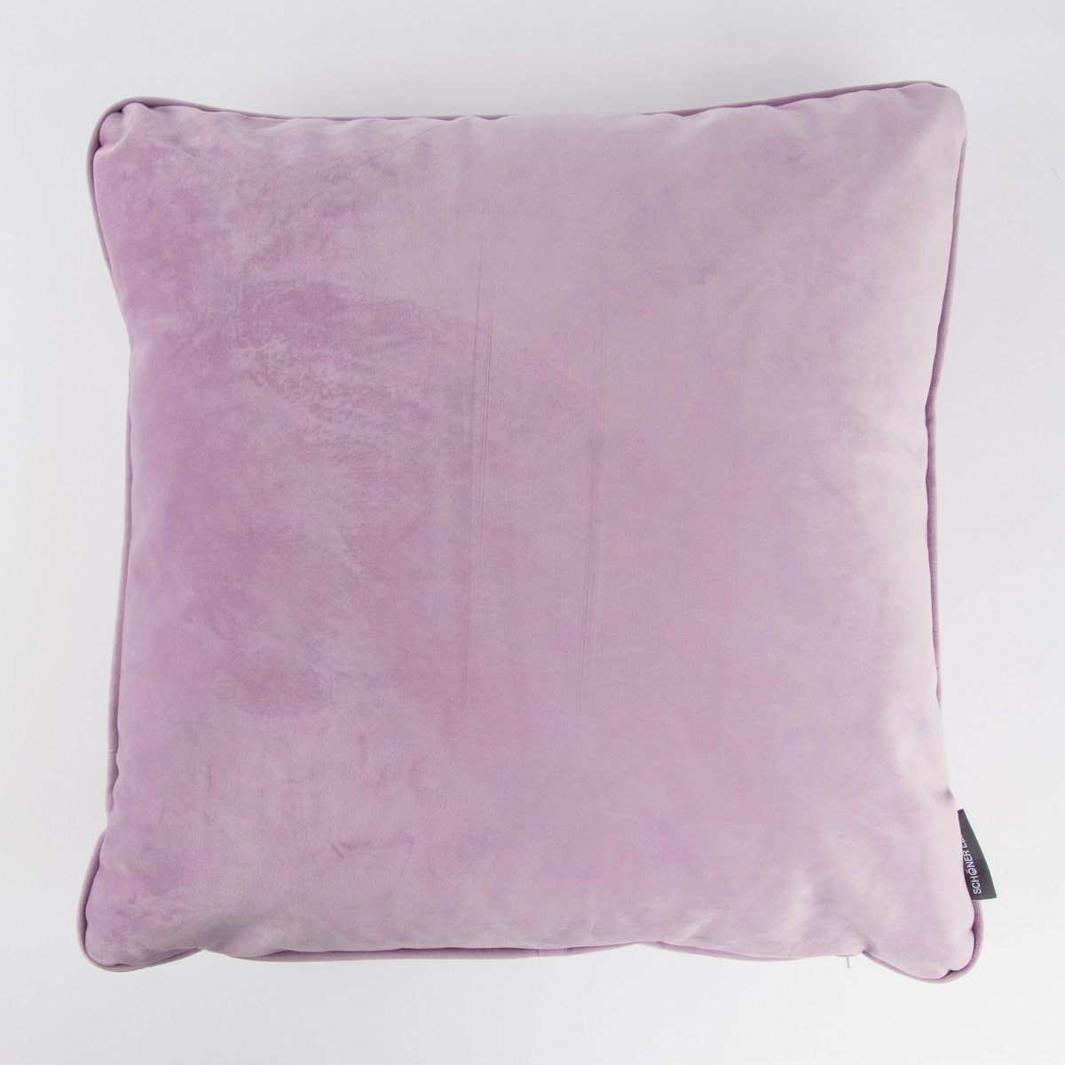 SCHÖNER LEBEN. Dekokissen Samtkissen mit Keder + Federfüllung flieder 50x50