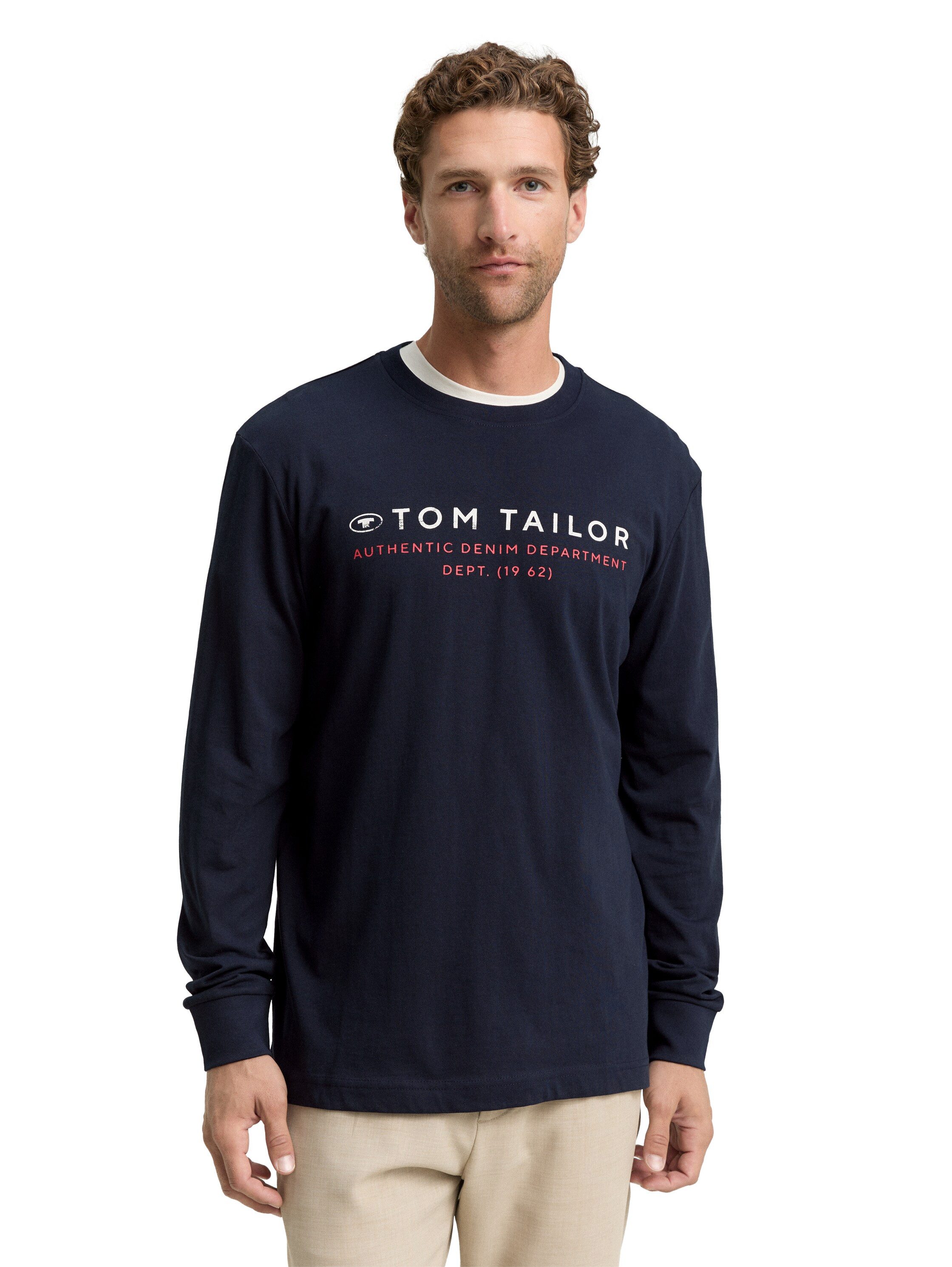 TOM TAILOR Langarmshirt mit Logo Print