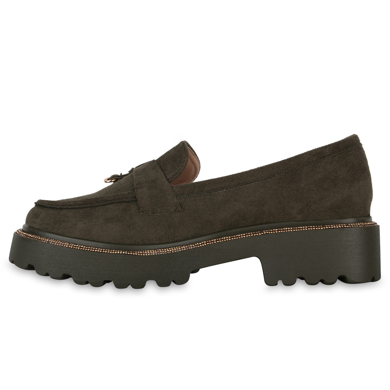 VAN HILL 840998 Outdoorschuh Damen Plateauschuhe Slippers Strass Profil-Soh günstig online kaufen