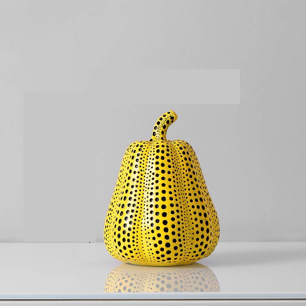 ZanMax Dekoobjekt Gelbes Kürbisornament mit wellenförmigen Punkten, Kunstharz (1 St) | Deko-Objekte