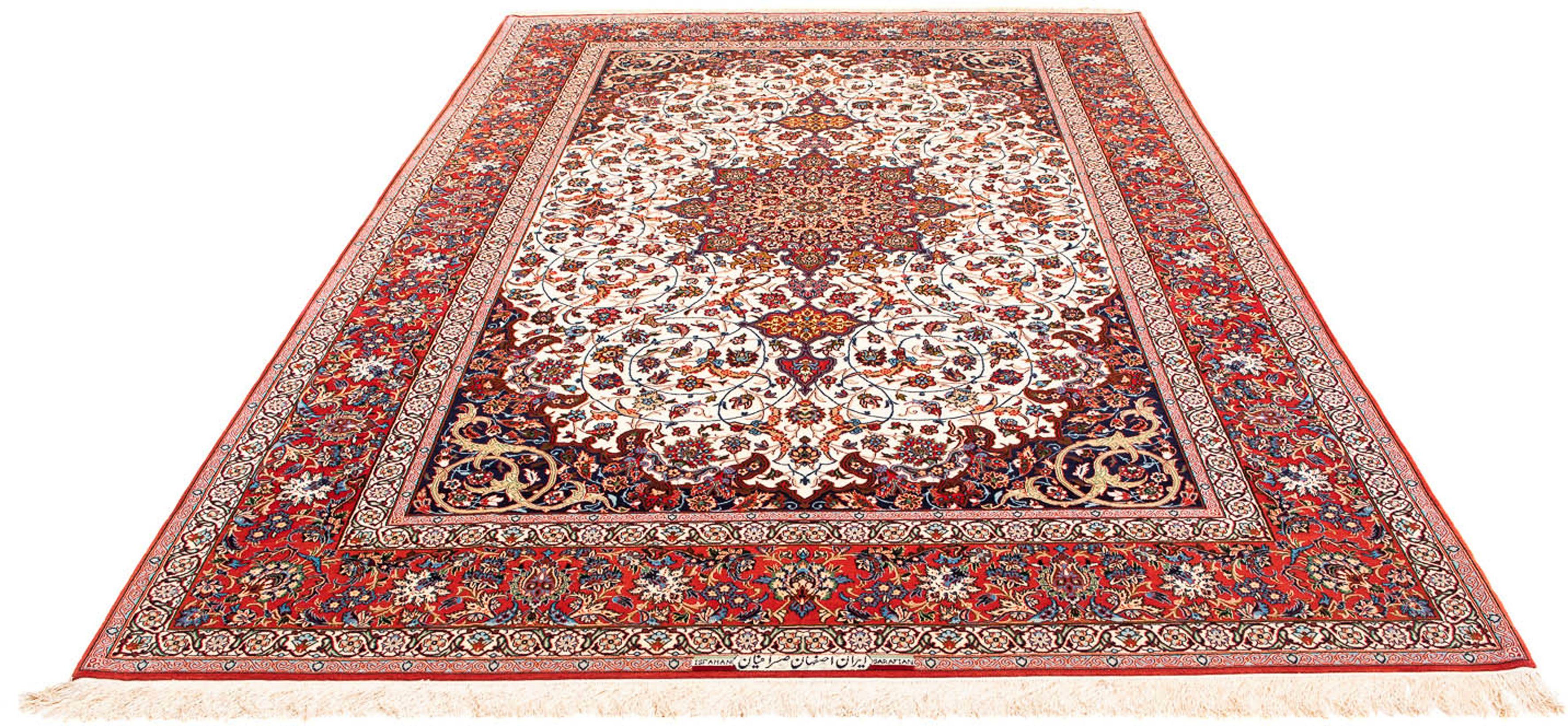 Orientteppich Perser - Isfahan - Premium - 310 x 208 cm - rot, morgenland, rechteckig, Höhe: 6 mm, Wohnzimmer, Handgeknüpft, Einzelstück mit Zertifikat