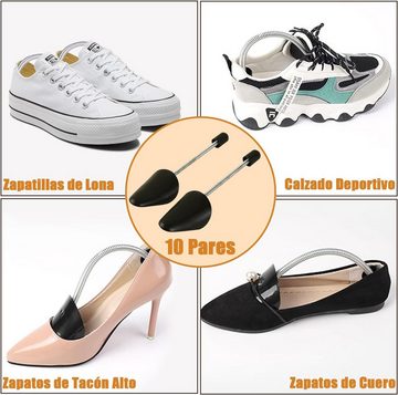 Cbei Schuhspanner 10 Paar praktische Kunststoff-Stiefelhalter für Damen 28 x 7CM (mit 10 Paar Schuhspanner und 10 Paar Schuhüberzüge, Leistenlänge ca. 28cm, Schuhhalter aus Kunststoff mit Metallfeder, Verstellbare Schuhspanner), für Stiefel High Heels Casual Sneaker (Damen)