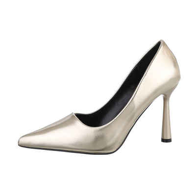 Ital-Design Damen Abendschuhe Elegant High-Heel-Pumps Pfennig-/Stilettoabsatz High Heel Pumps in Gold