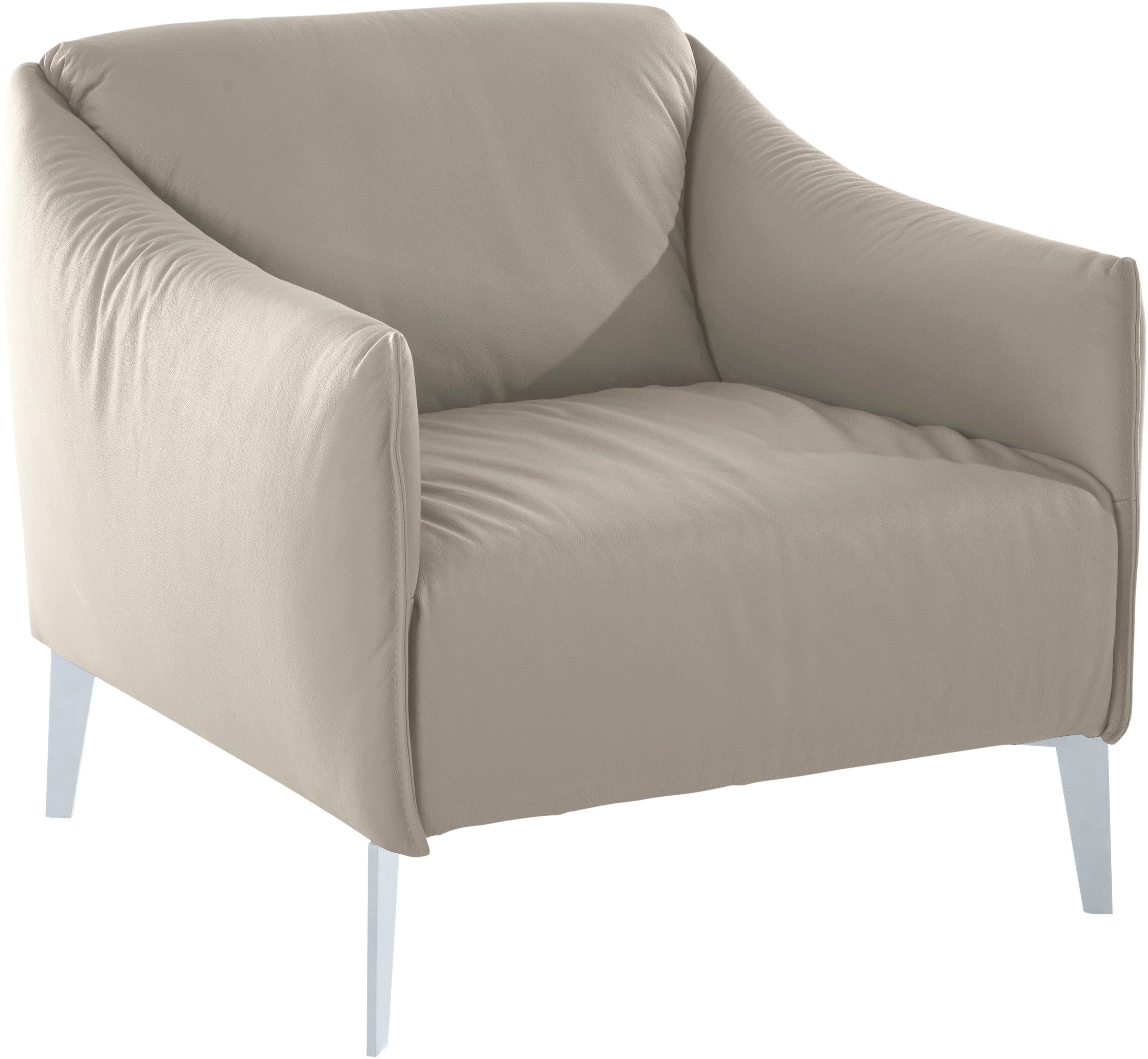 W.SCHILLIG Cocktailsessel sally, mit Metall-Winkelfüßen in Silber matt