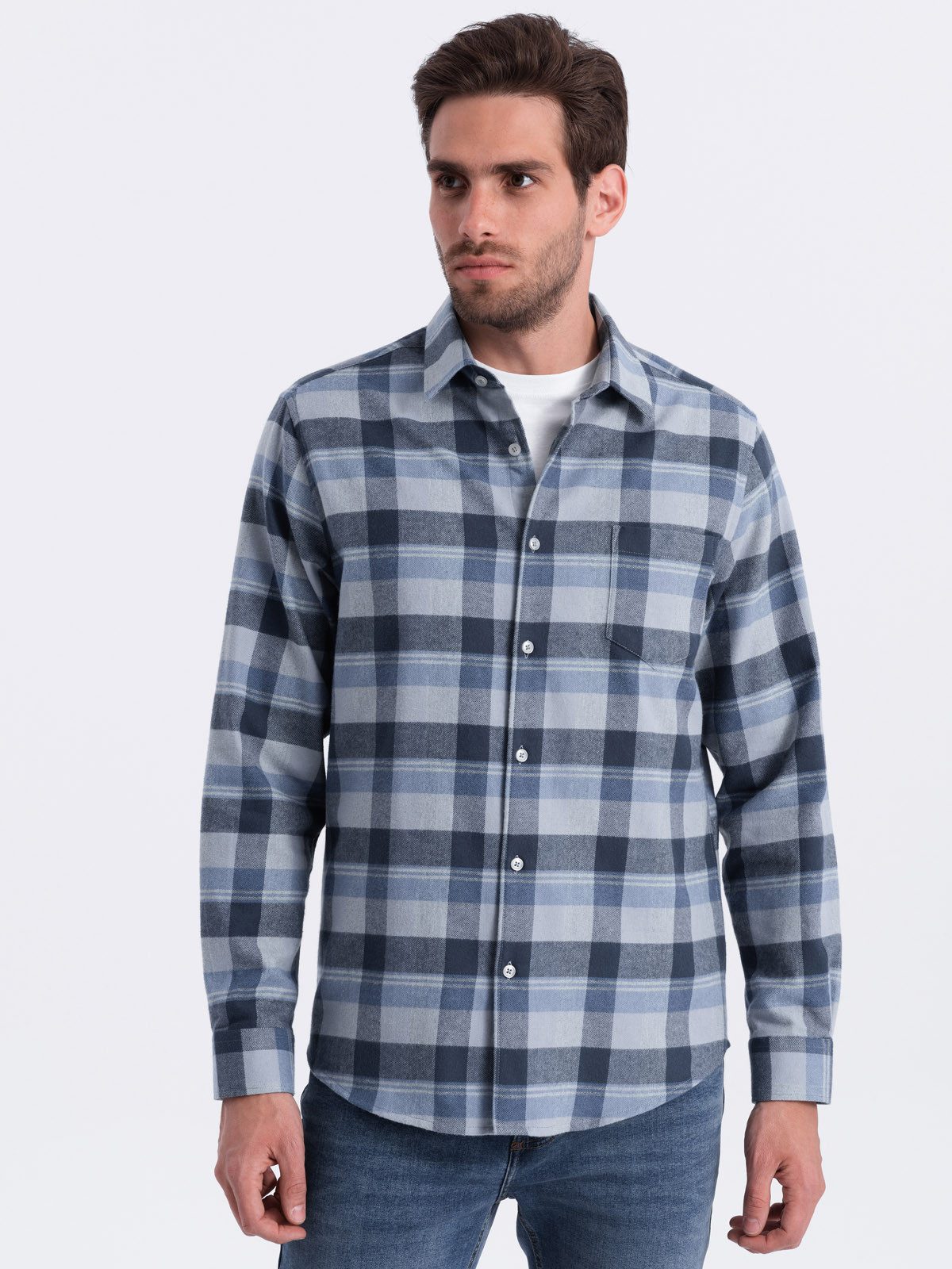 OMBRE Flanellhemd Kariertes Flanellhemd für Herren günstig online kaufen