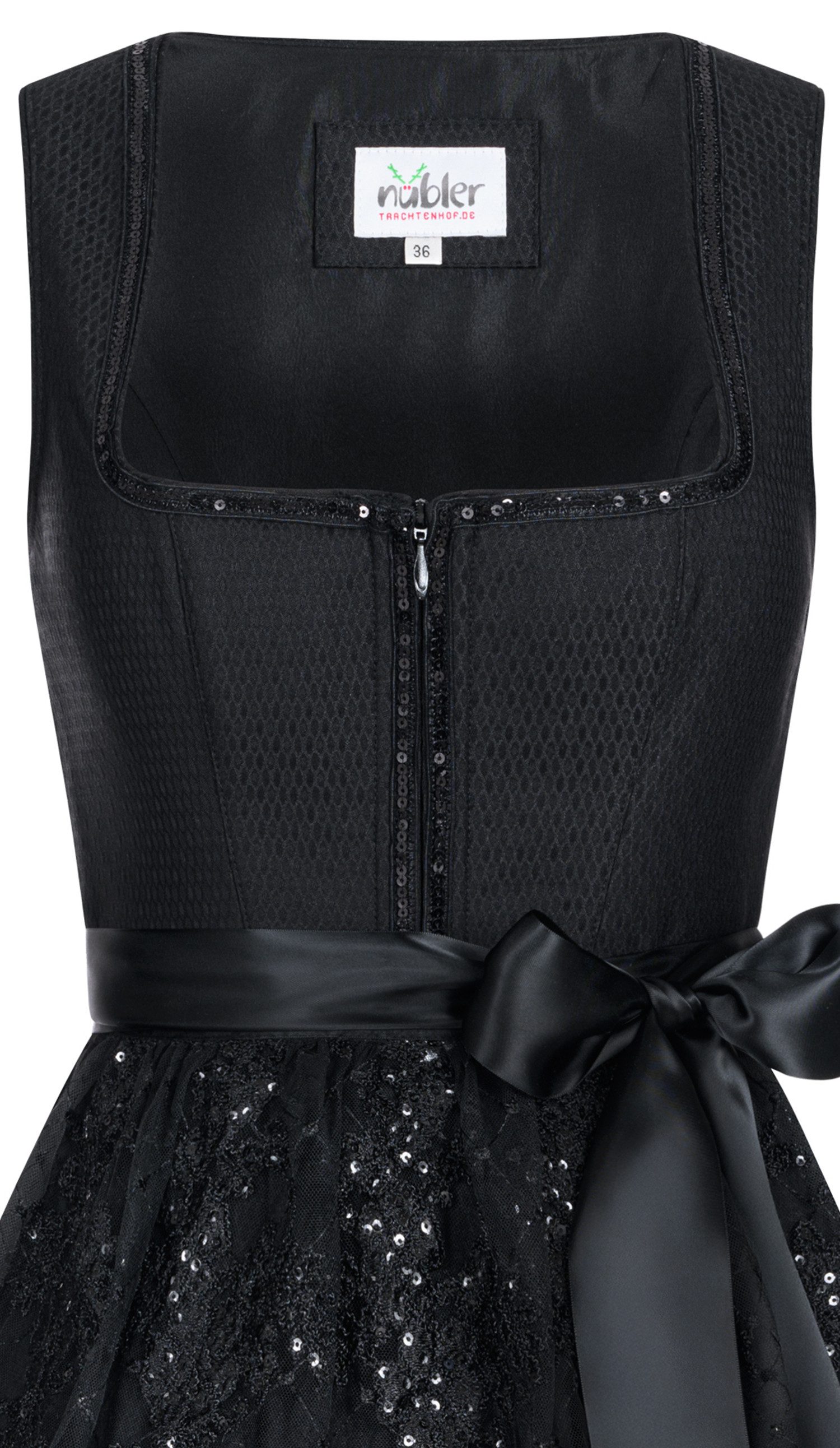 Nübler Trachtenkleid Midi Dirndl Kathleen in Kohle von Nübler - Rocklänge 65 cm