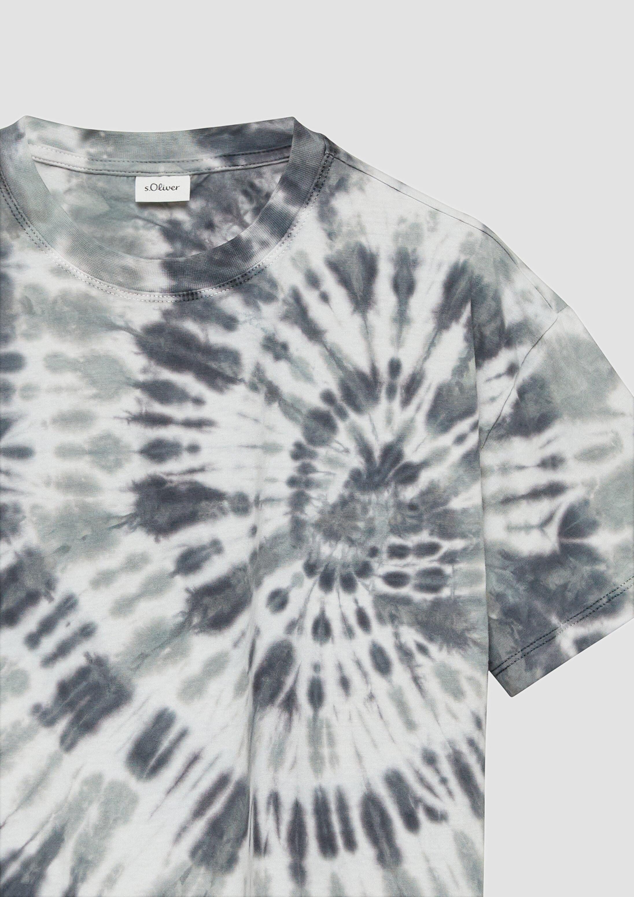 s.Oliver Kurzarmshirt T-Shirt Oversize T-Shirt mit Batikeffekt – Bild 4 von 4