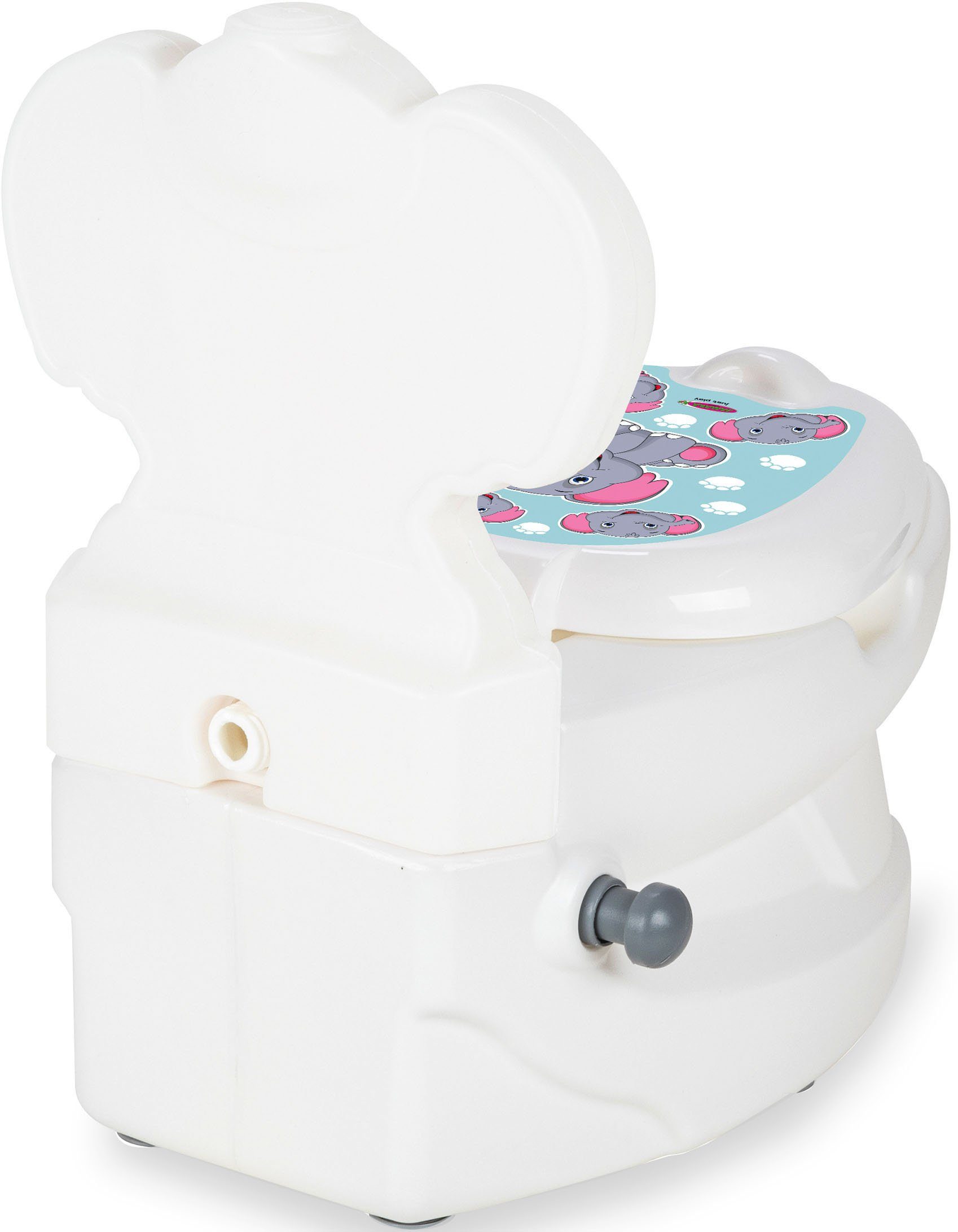 Jamara Toilet Trainer My Little Toilet, Elephant, with flushing sound and toilet paper holder