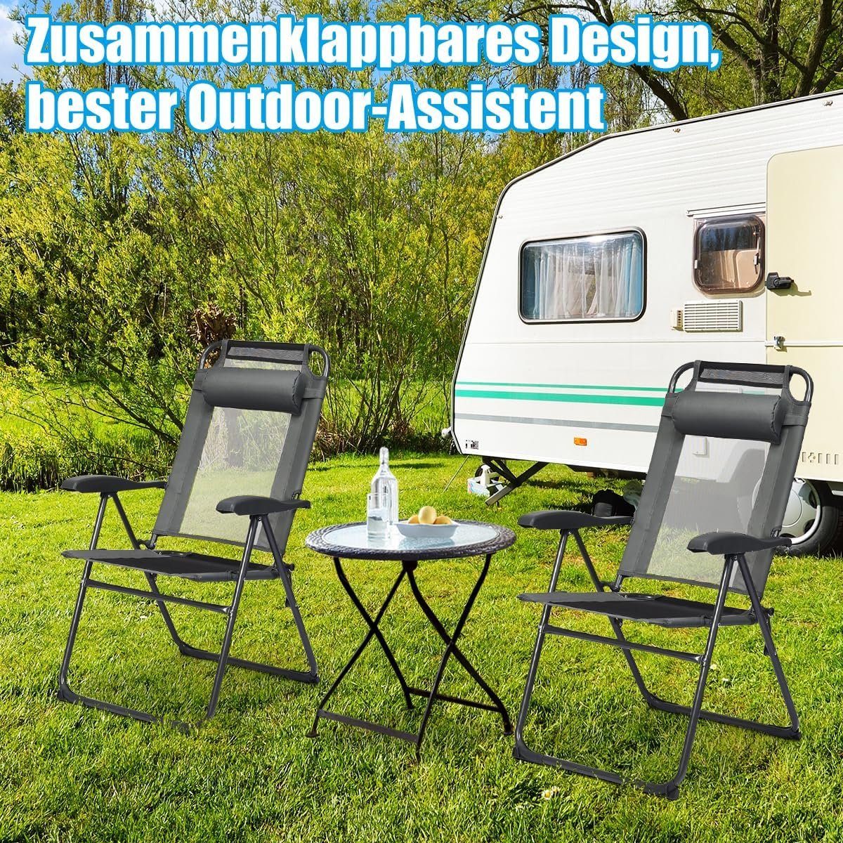 KOMFOTTEU Klappstuhl Faltbare Terrassenstühle (2er Set), günstig online kaufen