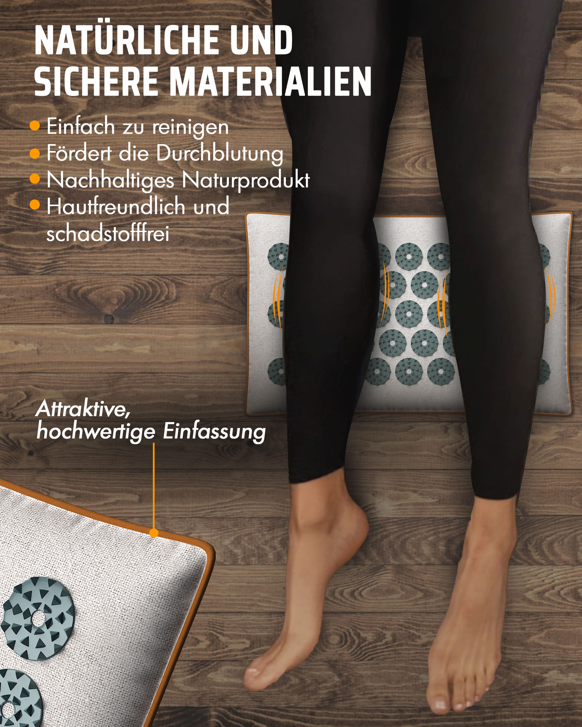 NEOLYMP Akupressurmatte Akupressurmatten Erweiterung (18 x 30cm), gefüllt mit Kokosfasern (Massagematten Verlängerung - Videoanleitungen mit Akupunktur Übungen), Akupressurmatten Zusatz gefüllt mit Buchweizen Akkupressmatte Zusatz