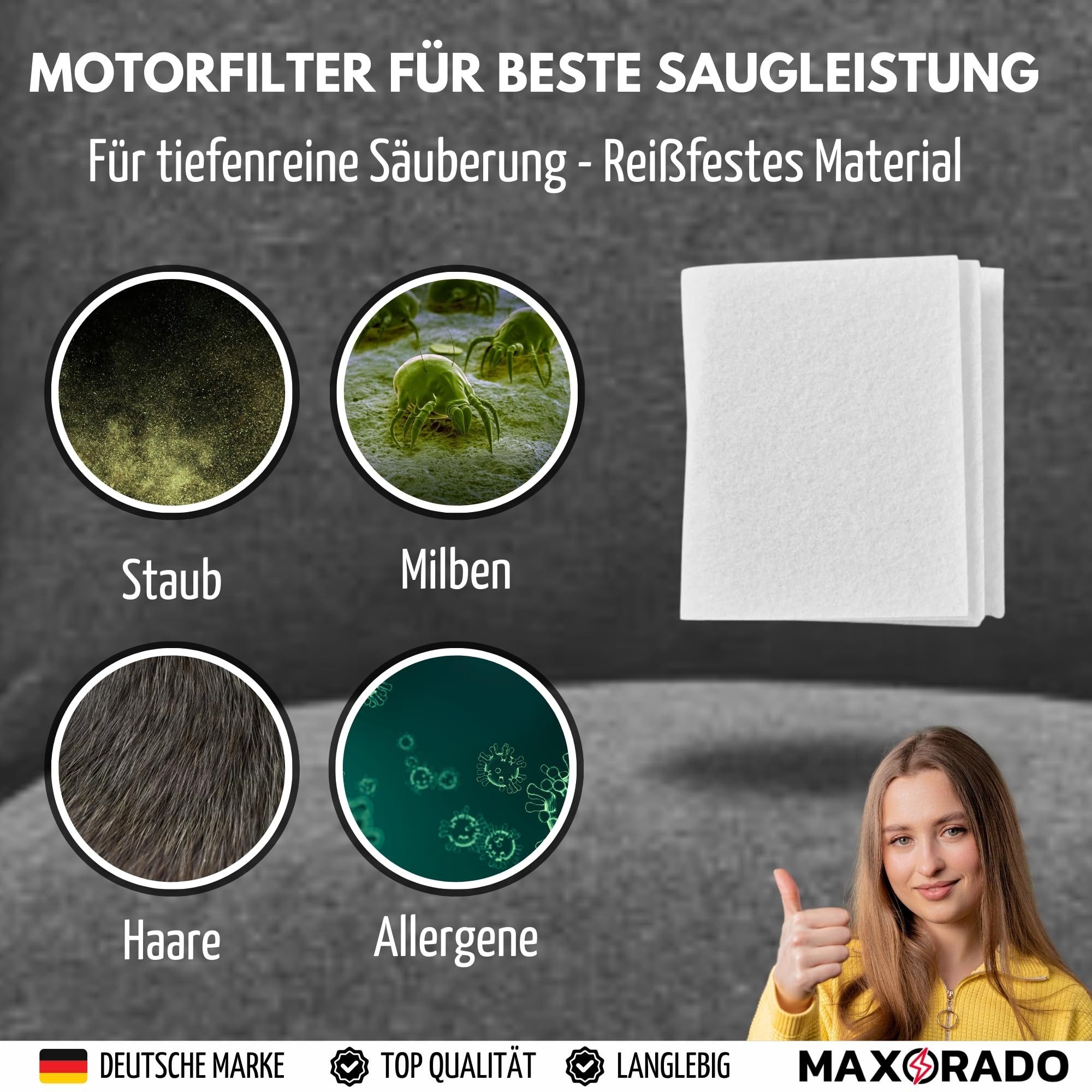 Maxorado Filtermatte 3x für Staubsauger Motor günstig online kaufen