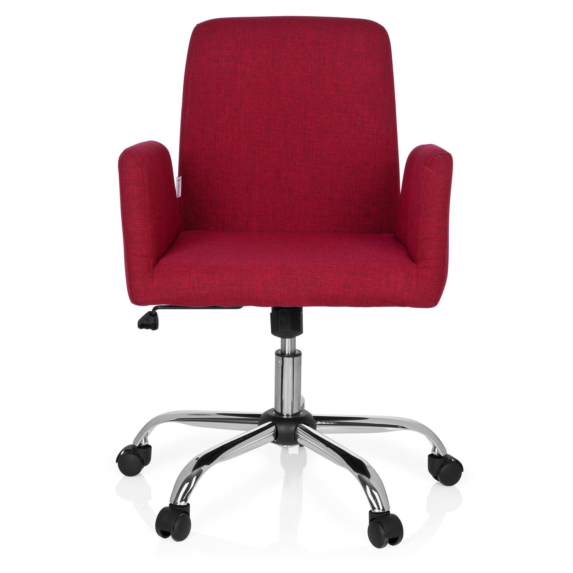 hjh OFFICE Drehstuhl Home Office Bürostuhl FLOW Stoff mit Armlehnen (1 St), Schreibtischstuhl ergonomisch Rot