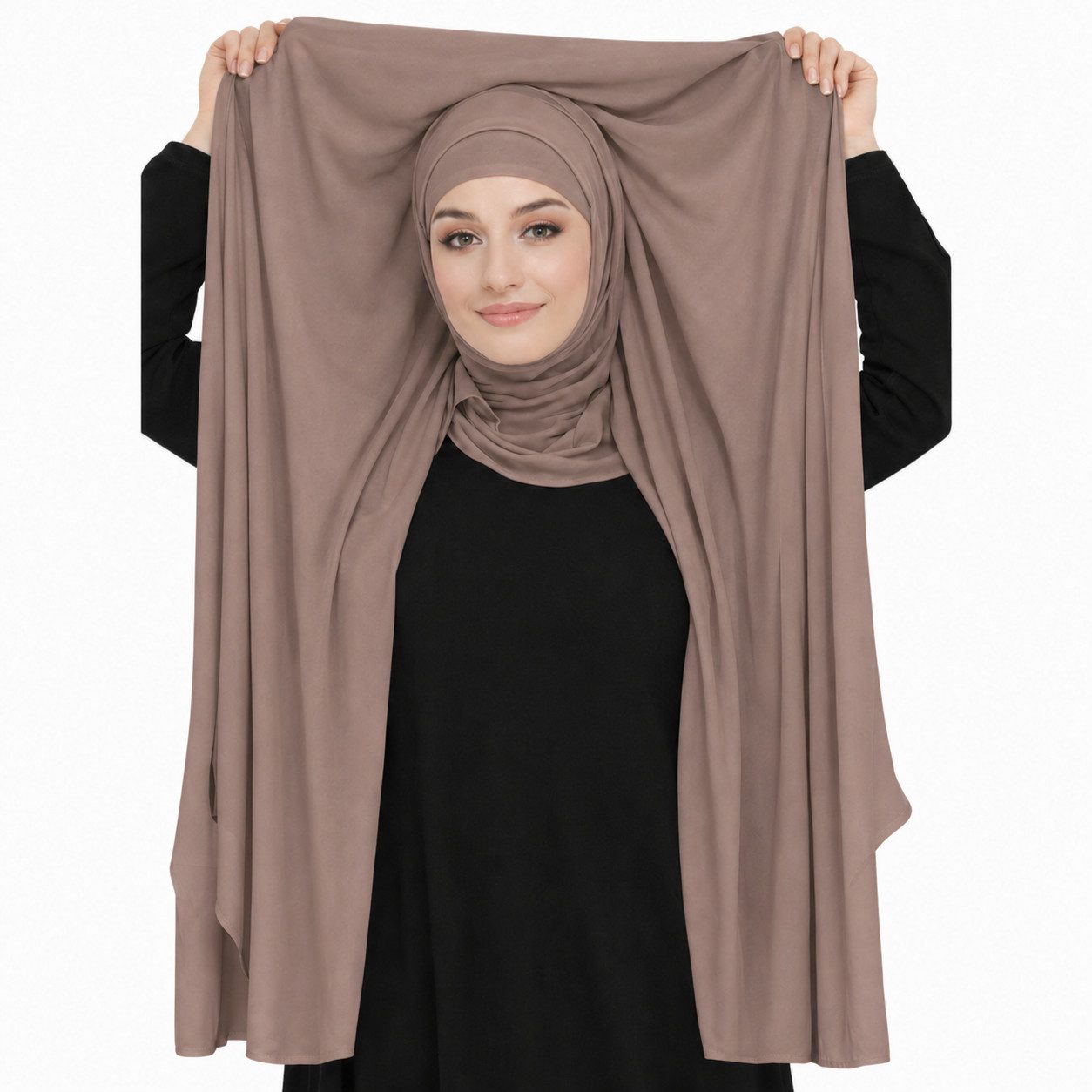 Aymasal Hijab 2-in-1 Chiffon-Hijab mit integriertem Unterkopftuch, 175 × 70 cm (Einzelartikel) Integriertes Untertuch; schnell angelegt; leichter Chiffon