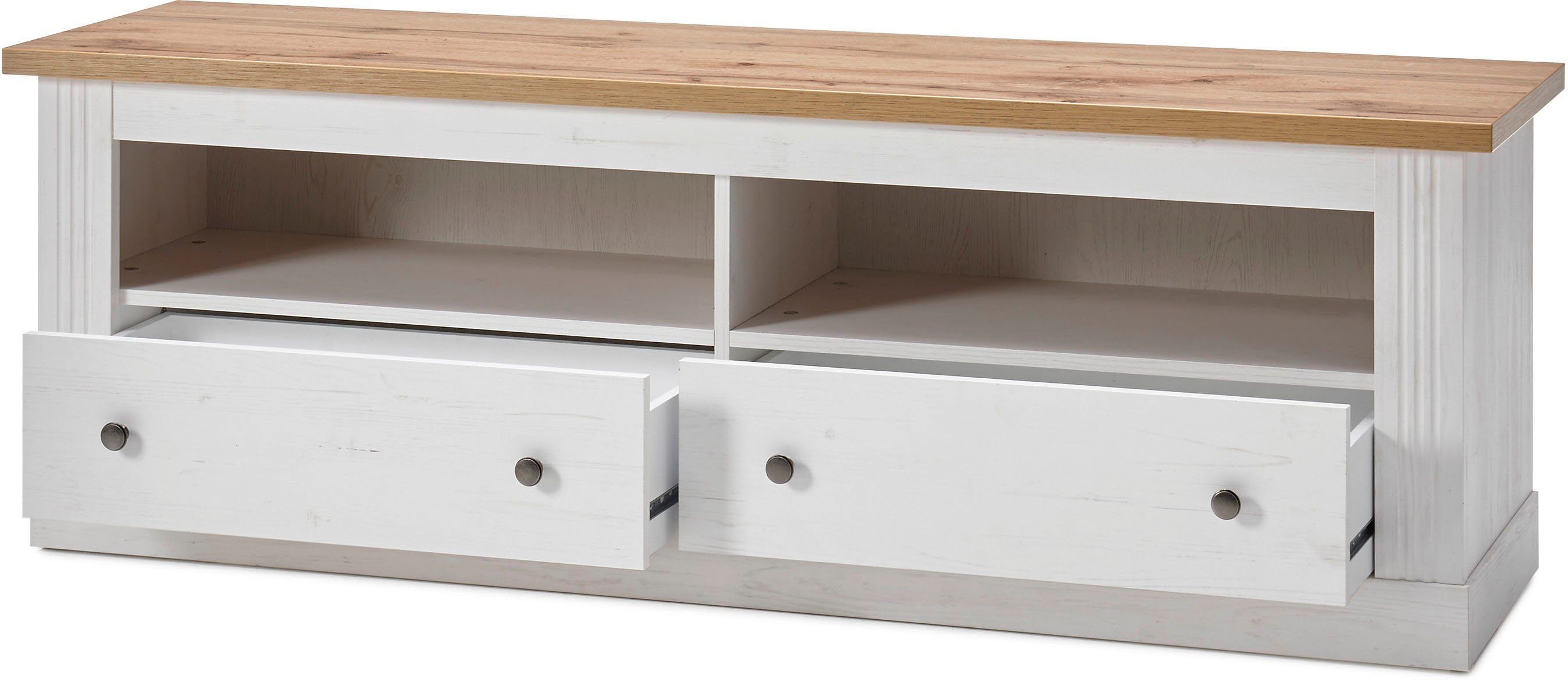 OTTO home Wohnwand Westminster S, (Set, 4-St., Vitrine, Lowboard, Kommode, Wandregal), im romantischen Landhausstil
