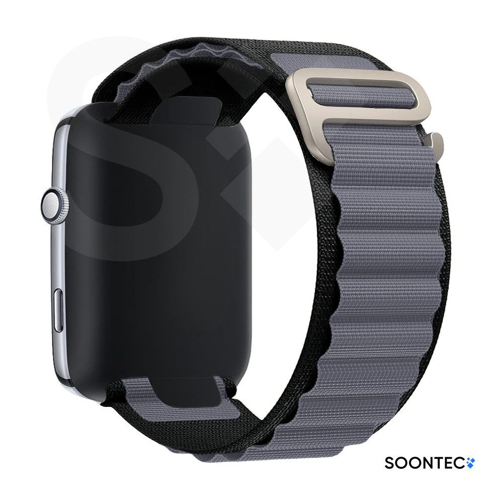 SOONTEC Smartwatch-Armband Premium Nylon Loop Armband mit G-Hook Verschluss, für Apple Watch Ultra 1/2/3 & Series 1-11