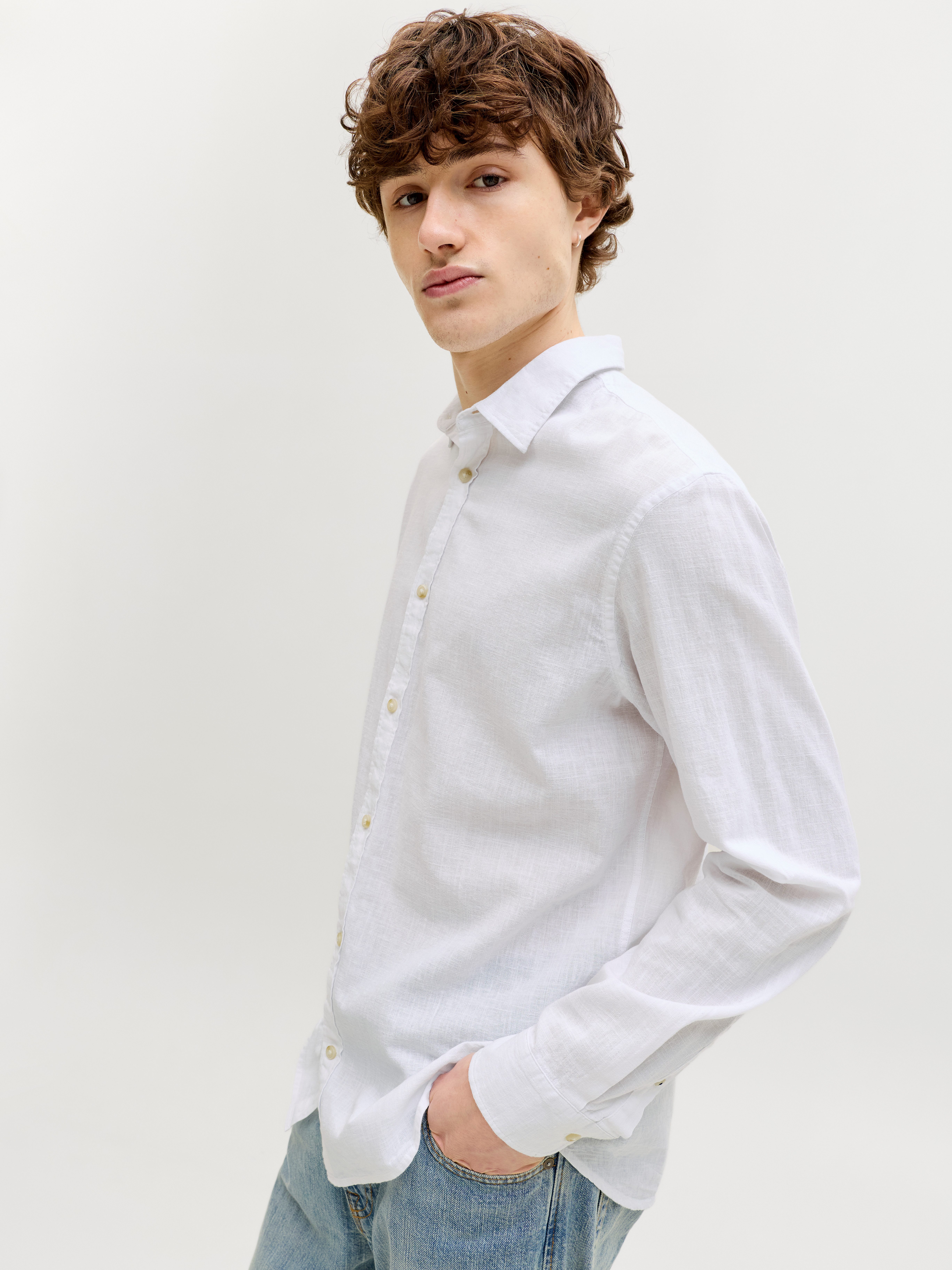 Jack & Jones Langarmhemd JJESUMMER LINEN BLEND SHIRT L/S SN 2PKMP (Packung, 2-tlg)